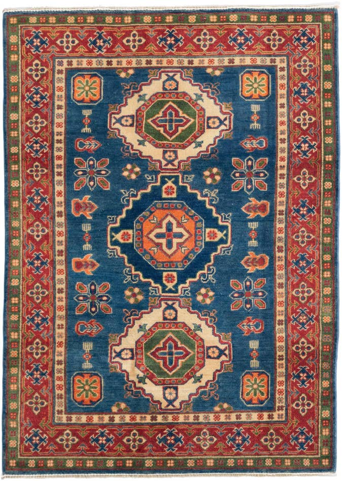 Detailansicht von 125cm x 175cm Handgeknüpft Kazak Teppich
