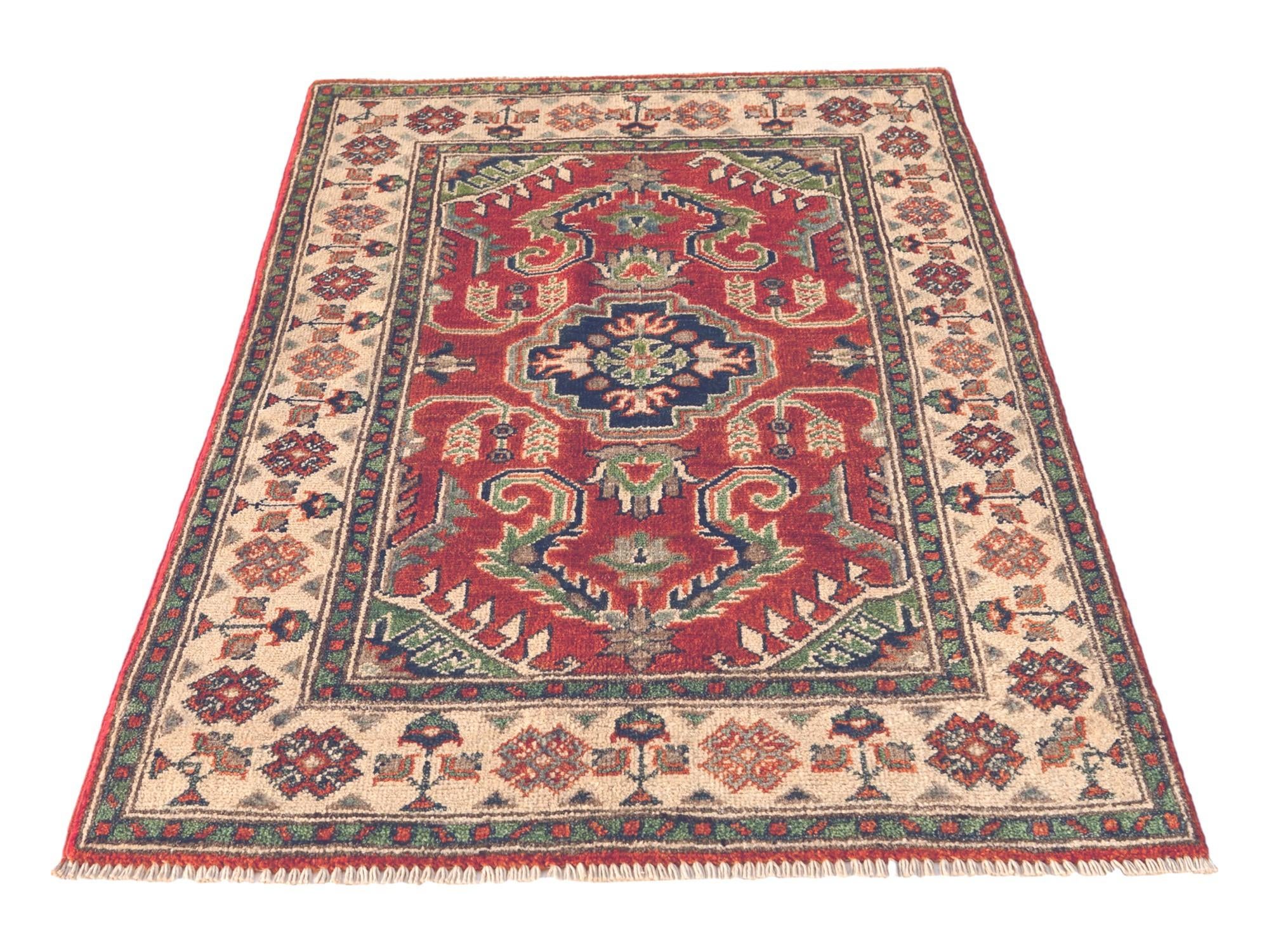 2' 7 x 4' Hand Knotted Kazak Rug