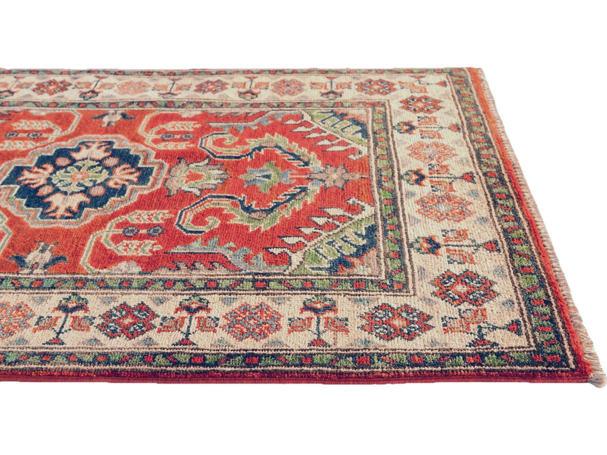 2' 7 x 4' Hand Knotted Kazak Rug