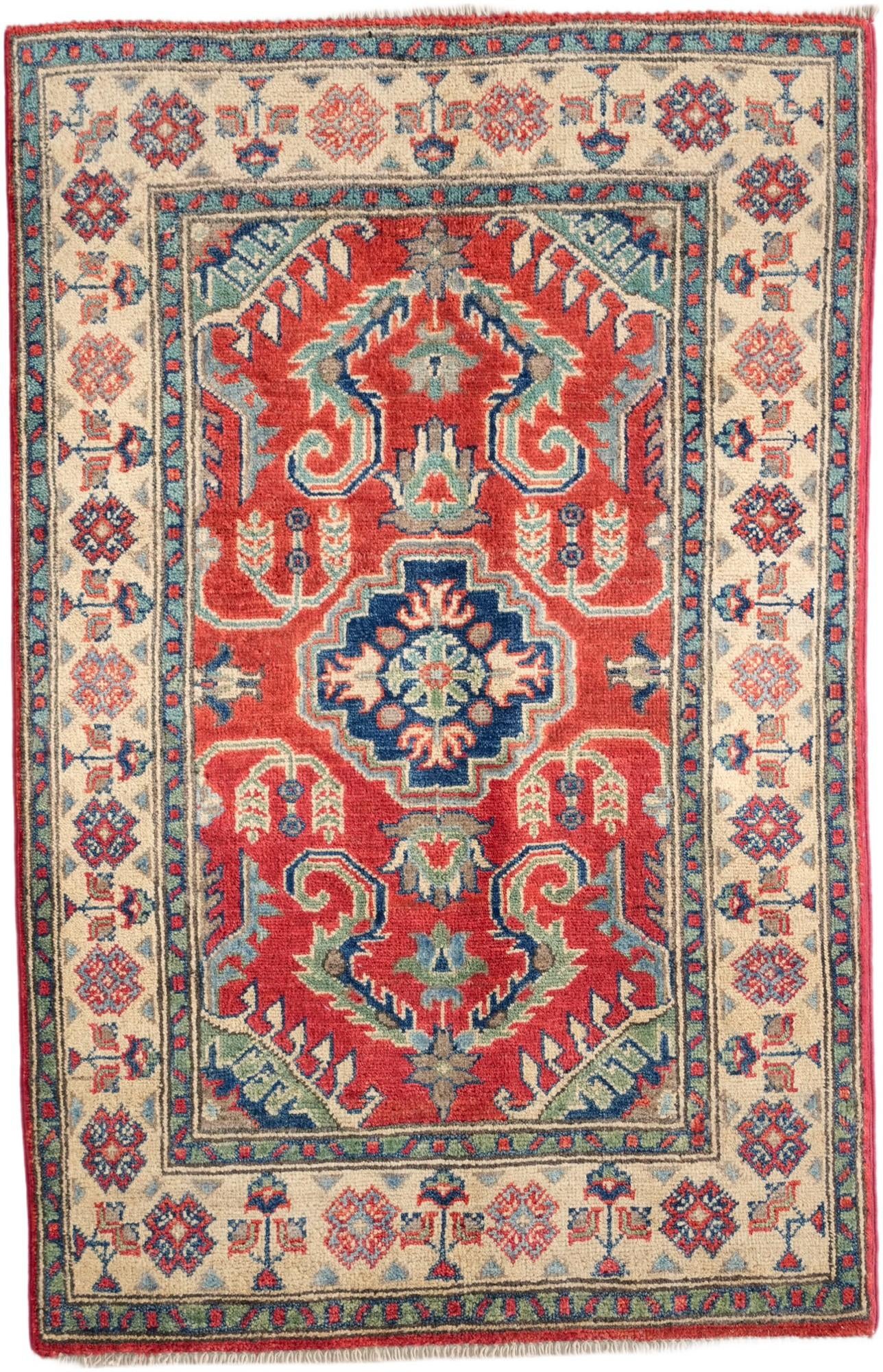 2' 7 x 4' Hand Knotted Kazak Rug