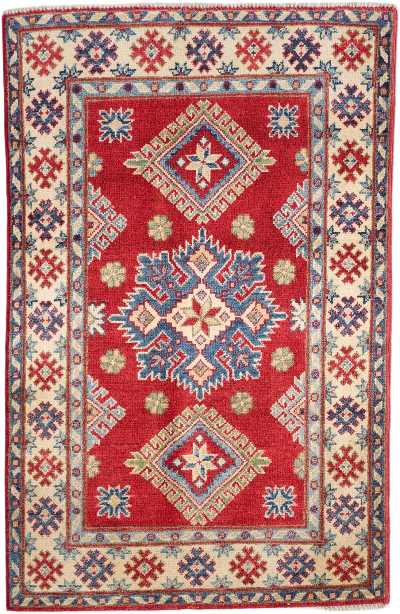 2' 7 x 4' Hand Knotted Kazak Rug