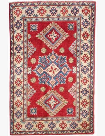 2' 7 x 4' Hand Knotted Kazak Rug
