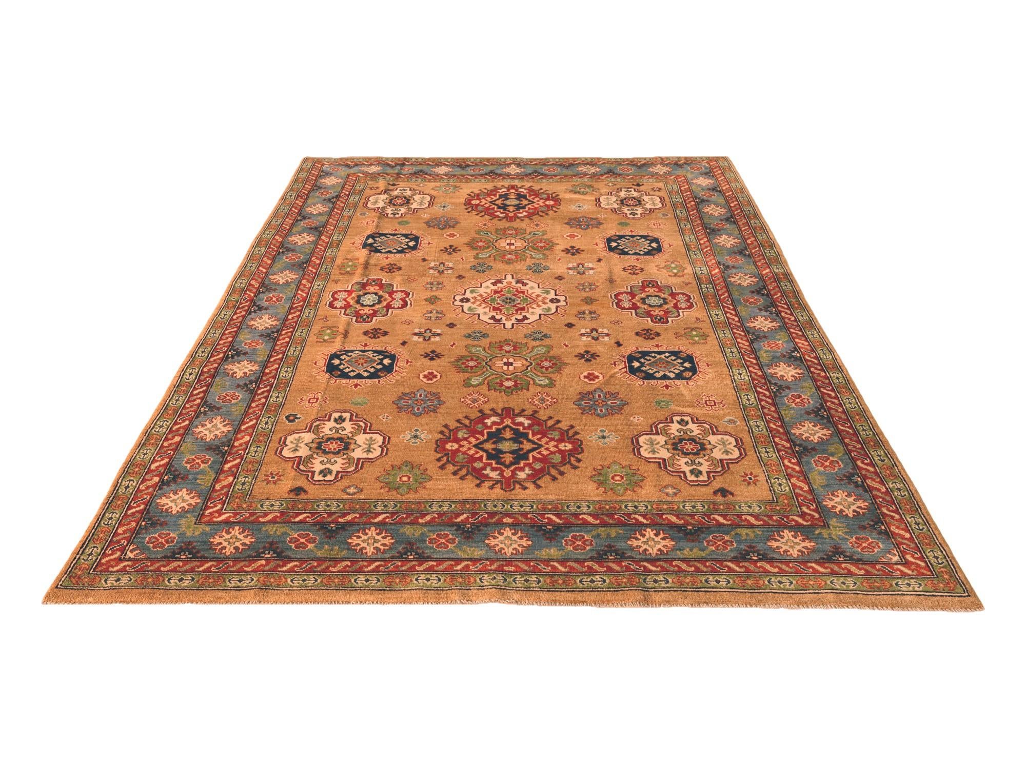 6' 7 x 9' 5 Hand Knotted Kazak Rug