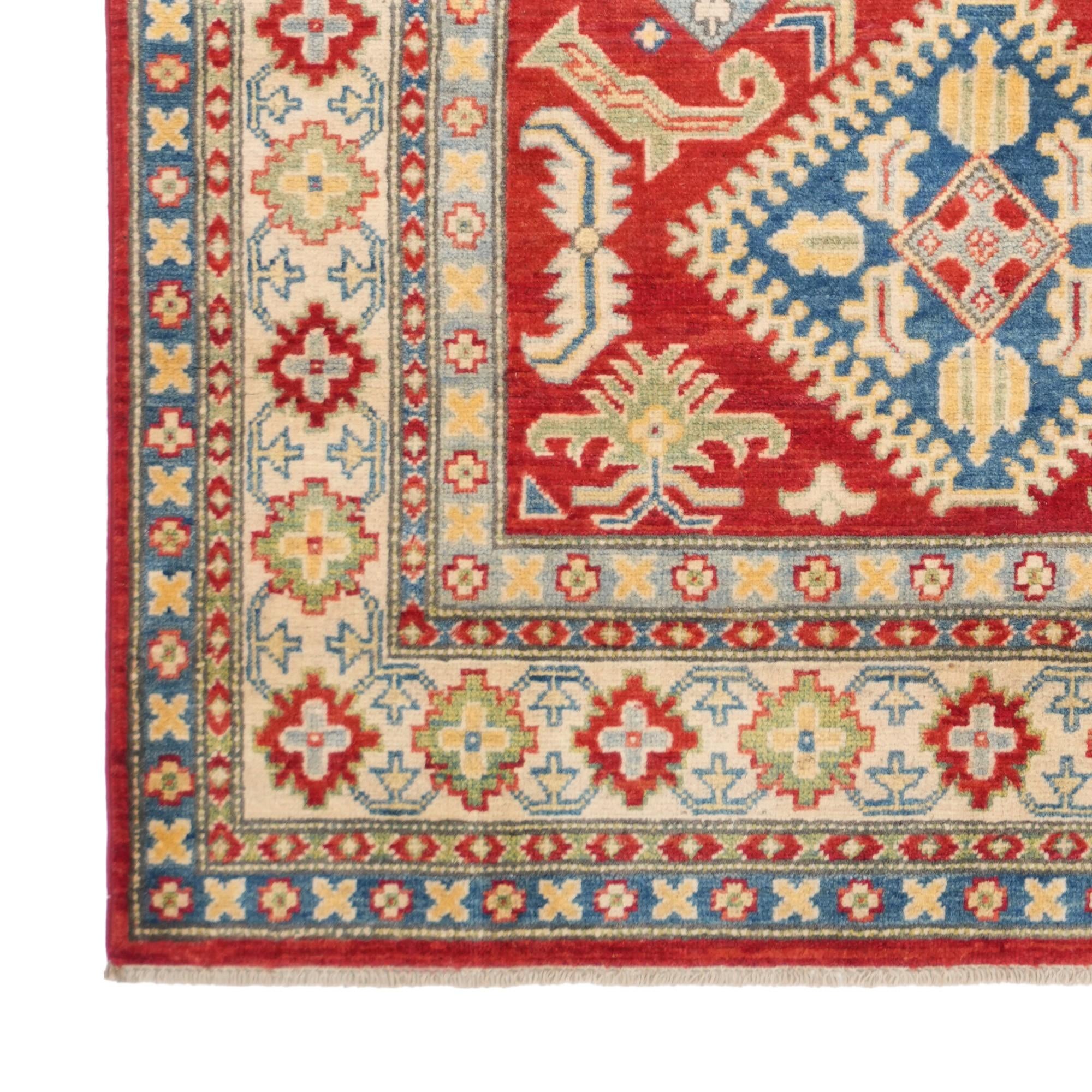 4' 3 x 6' 2 Hand Knotted Kazak Rug