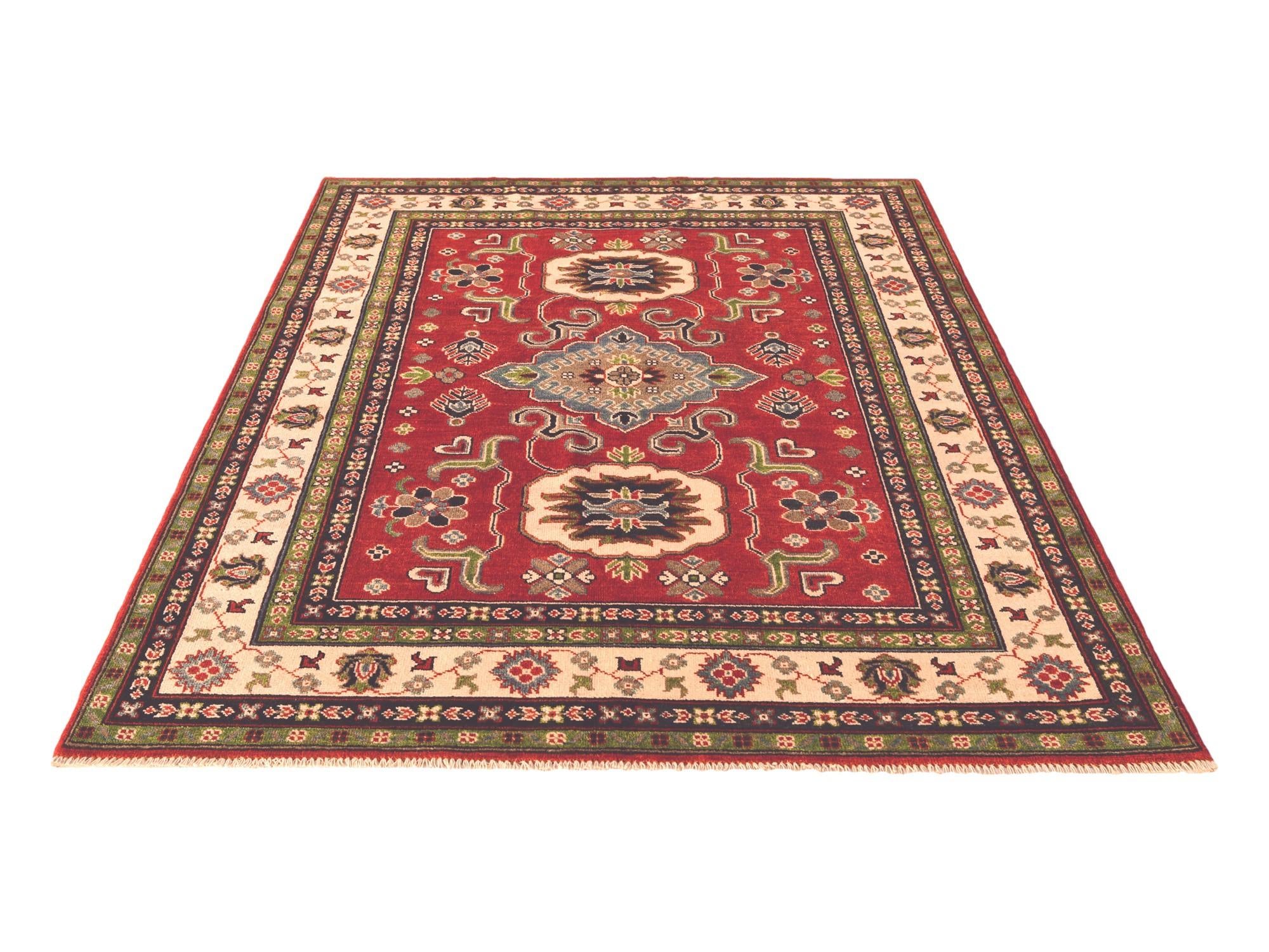 5' 1 x 6' 7 Hand Knotted Kazak Rug
