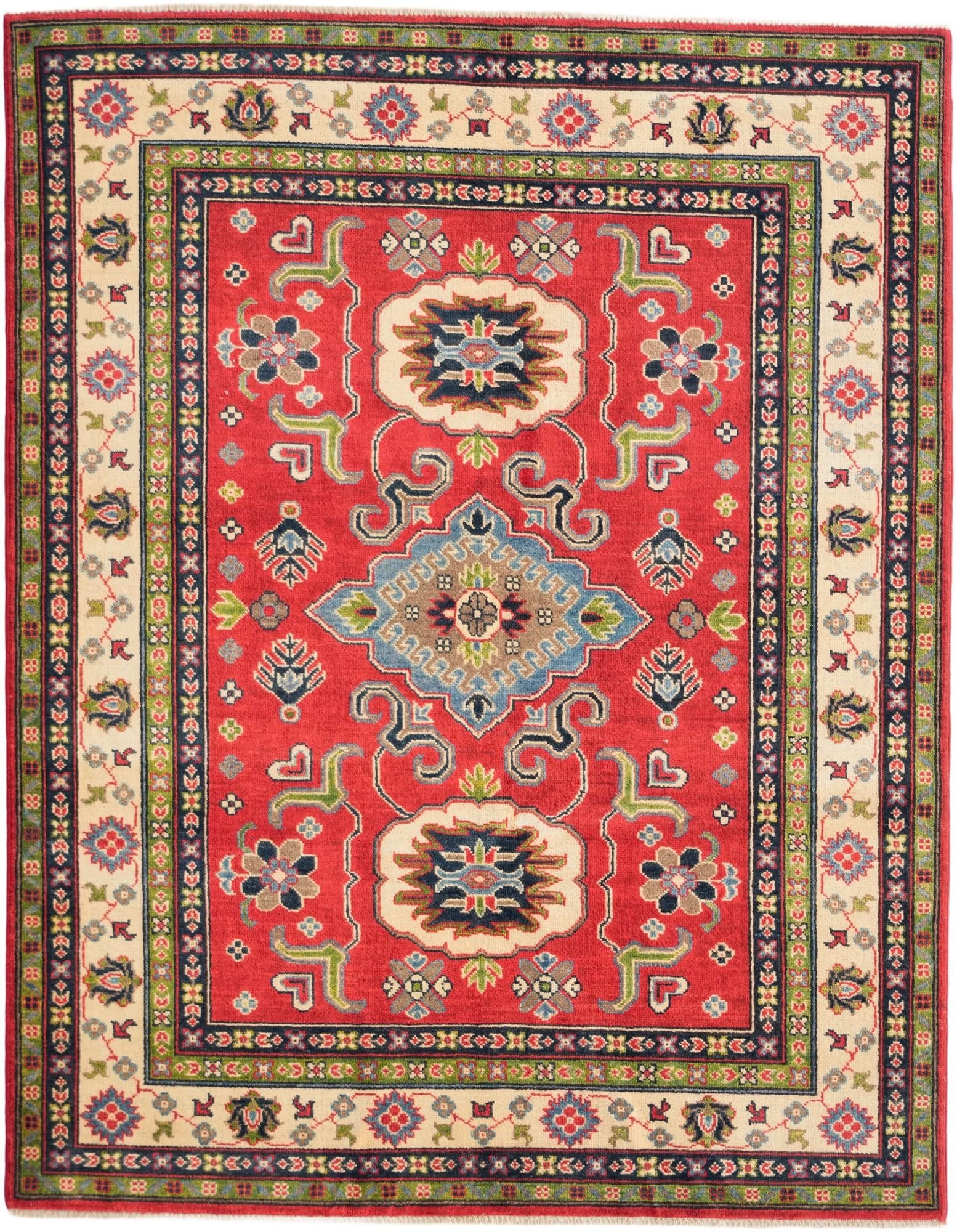 5' 1 x 6' 7 Hand Knotted Kazak Rug