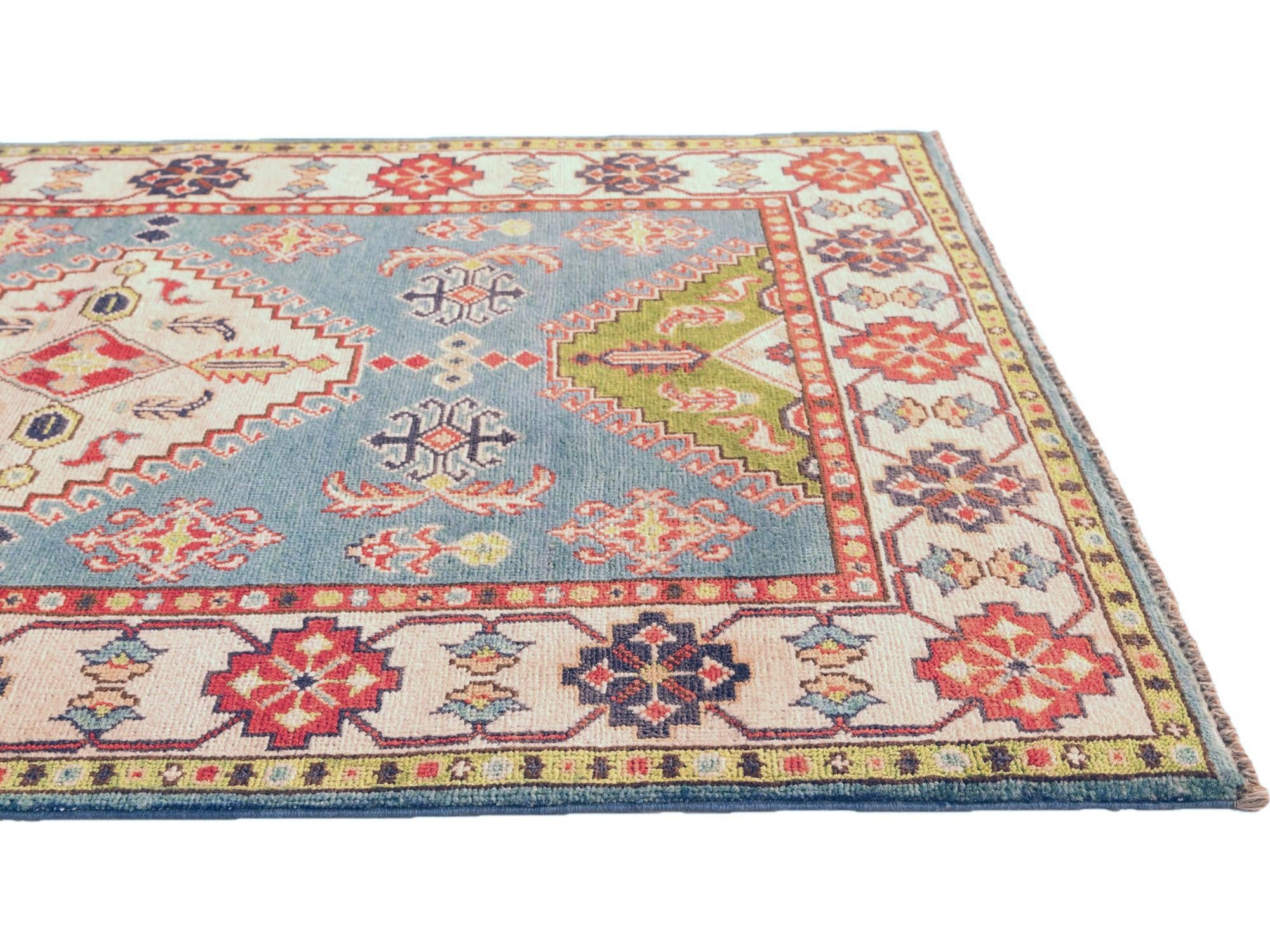 3' 4 x 5' Hand Knotted Kazak Rug