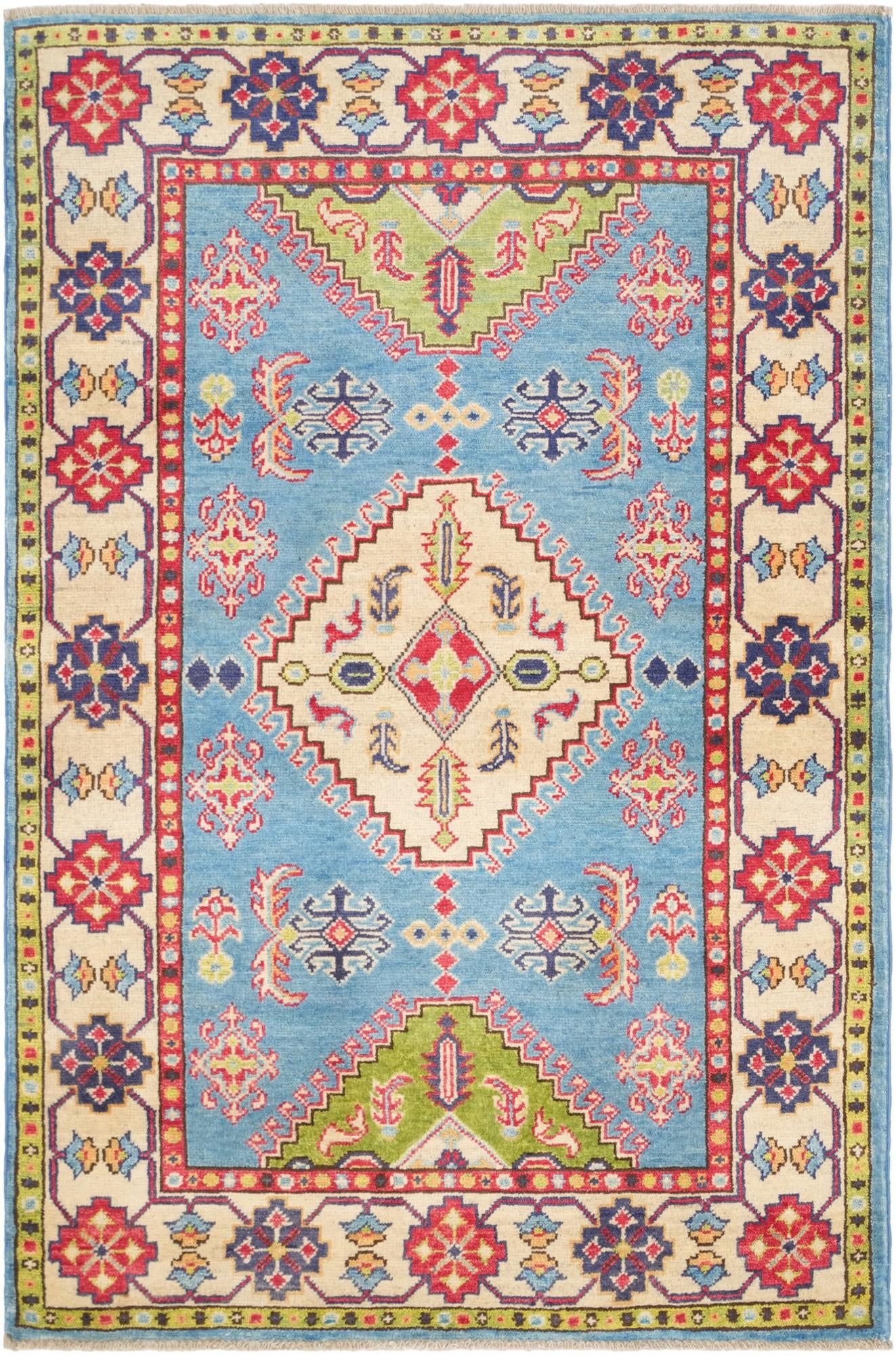 3' 4 x 5' Hand Knotted Kazak Rug
