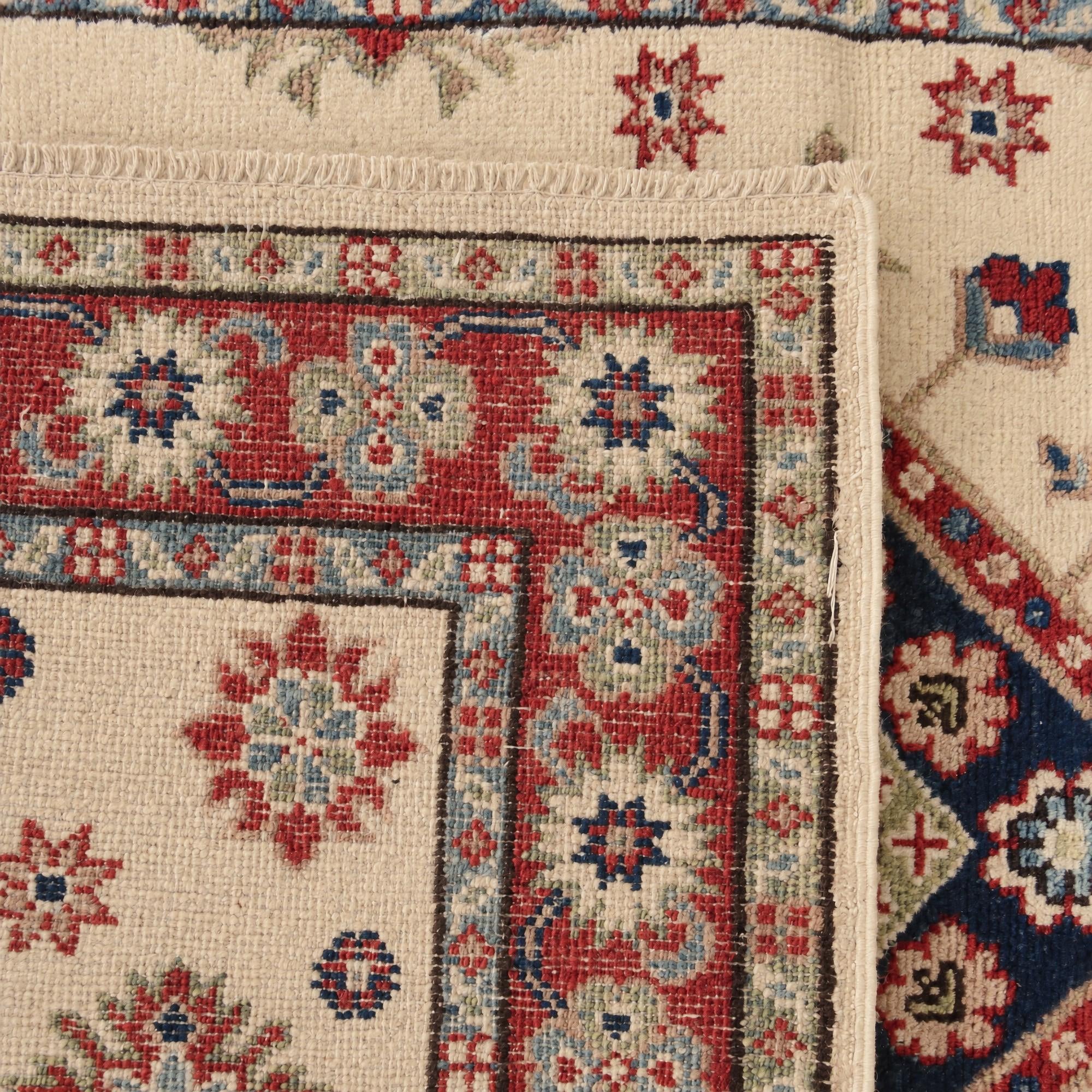 100cm x 155cm Handgeknüpft Kazak Teppich