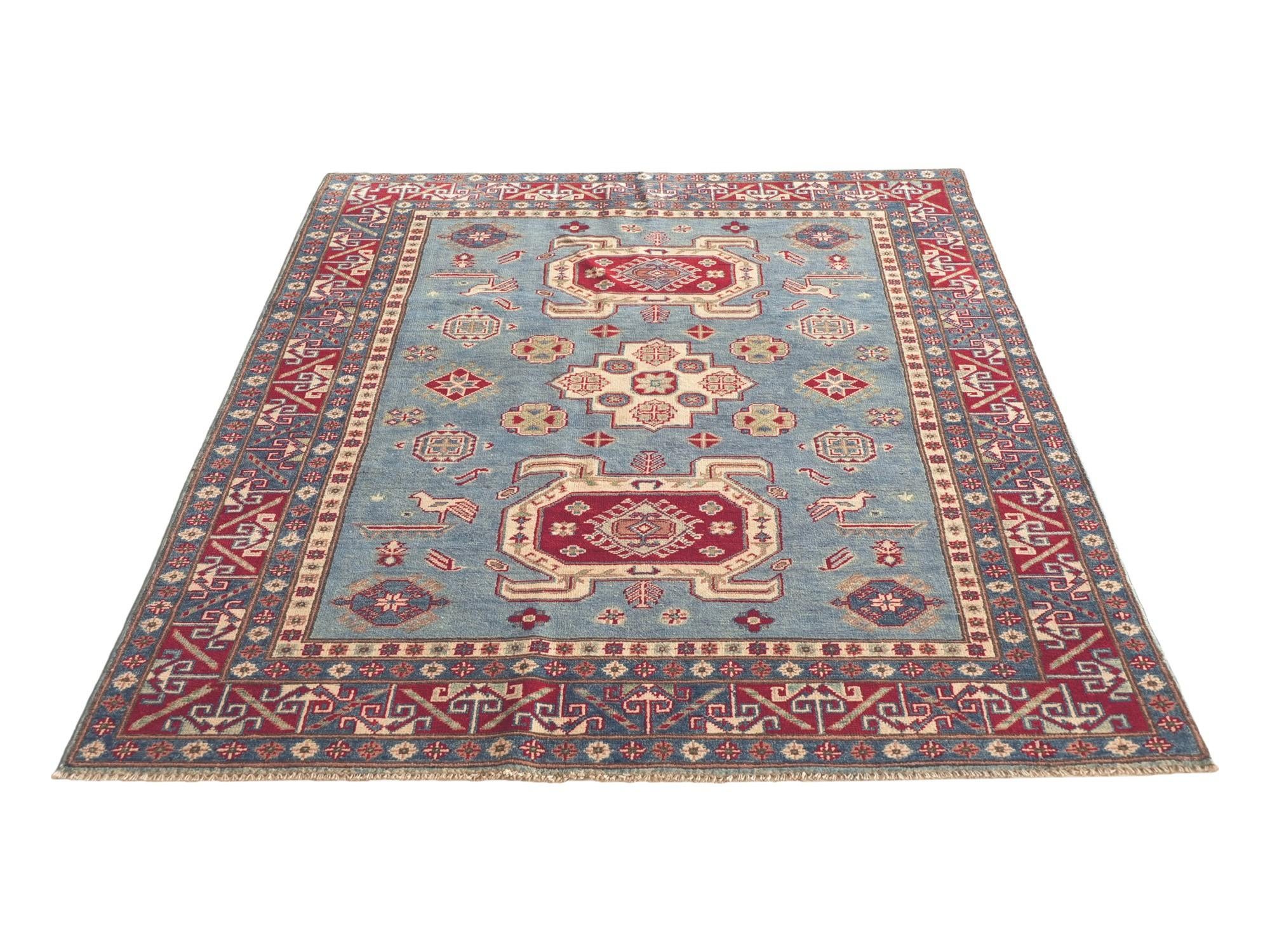 Detail image 5 of 12: 5' 1 x 6' 9 Hand Knotted Kazak Rug