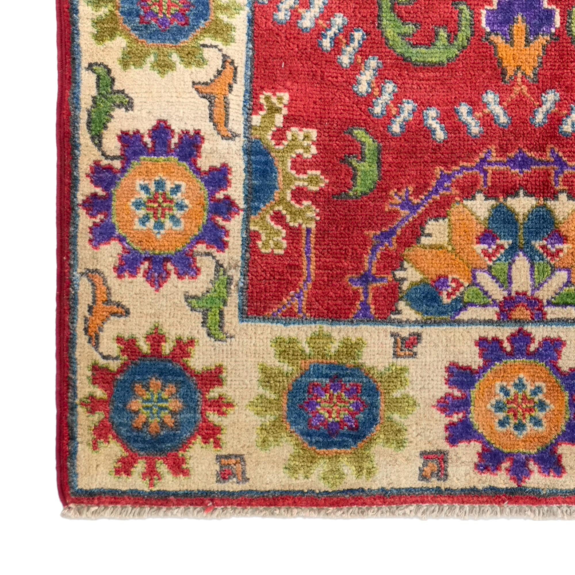 2' 7 x 4' Hand Knotted Kazak Rug