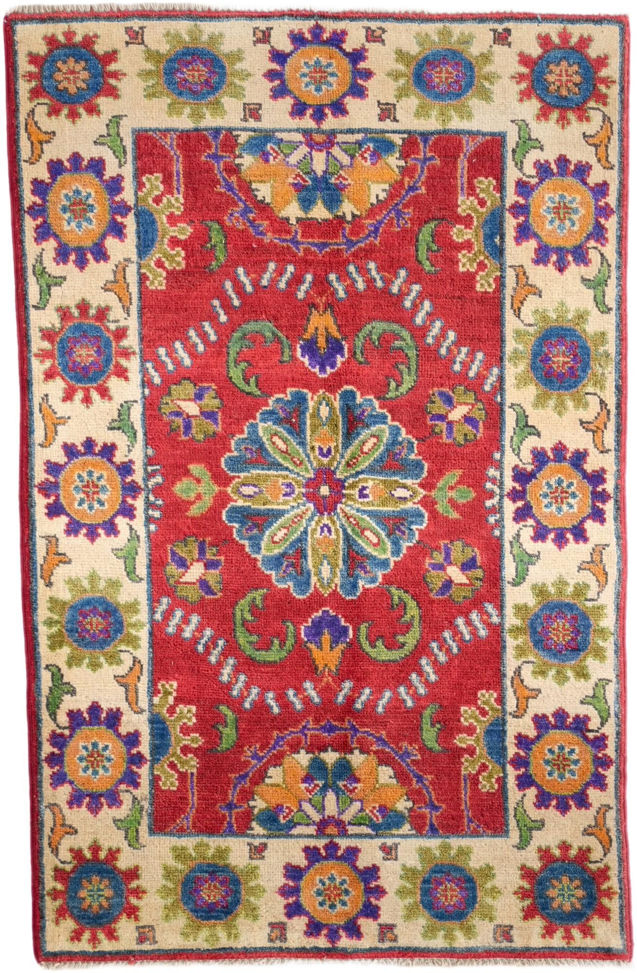 2' 7 x 4' Hand Knotted Kazak Rug