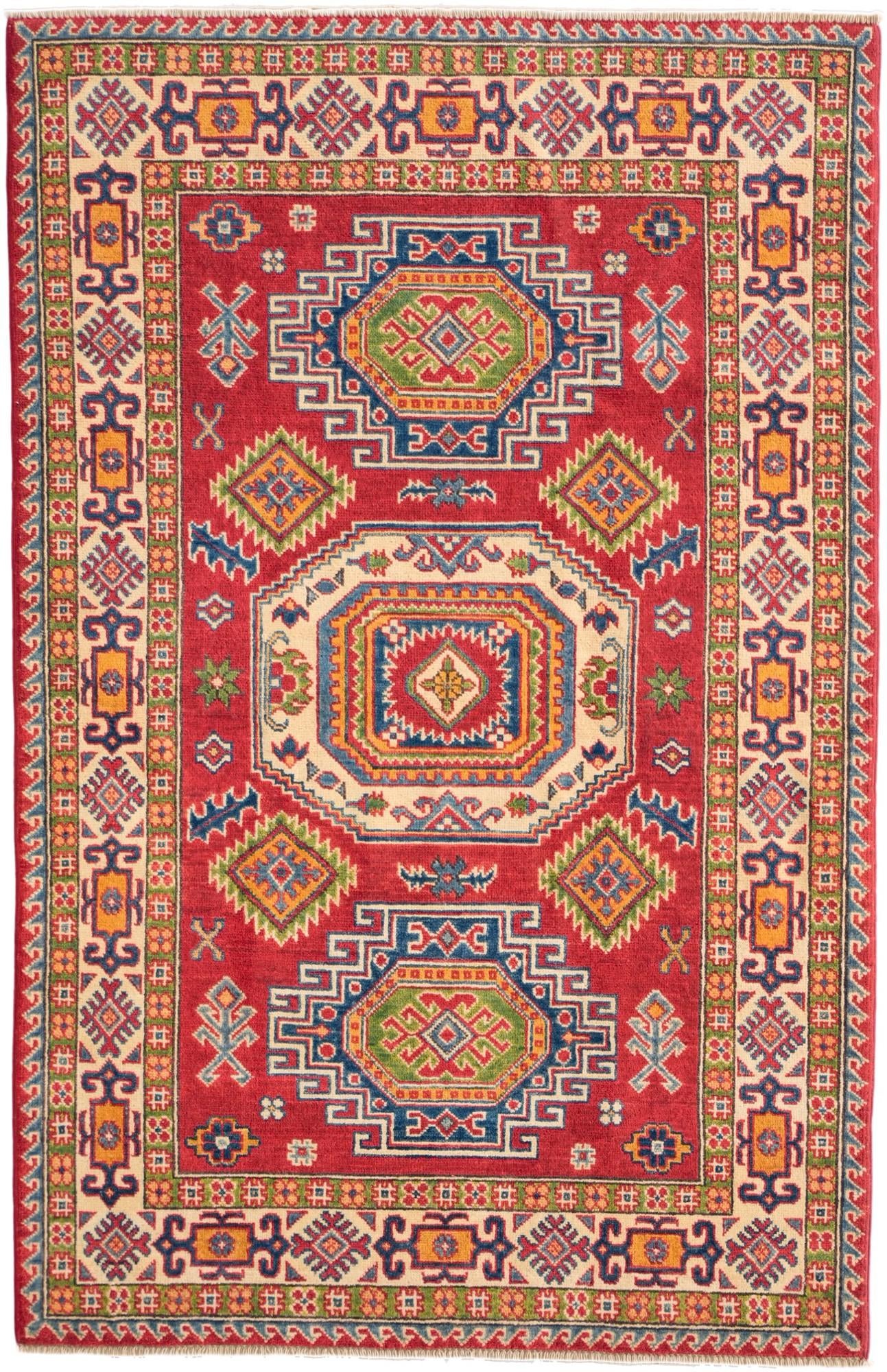 3' 11 x 6' 1 Hand Knotted Kazak Rug