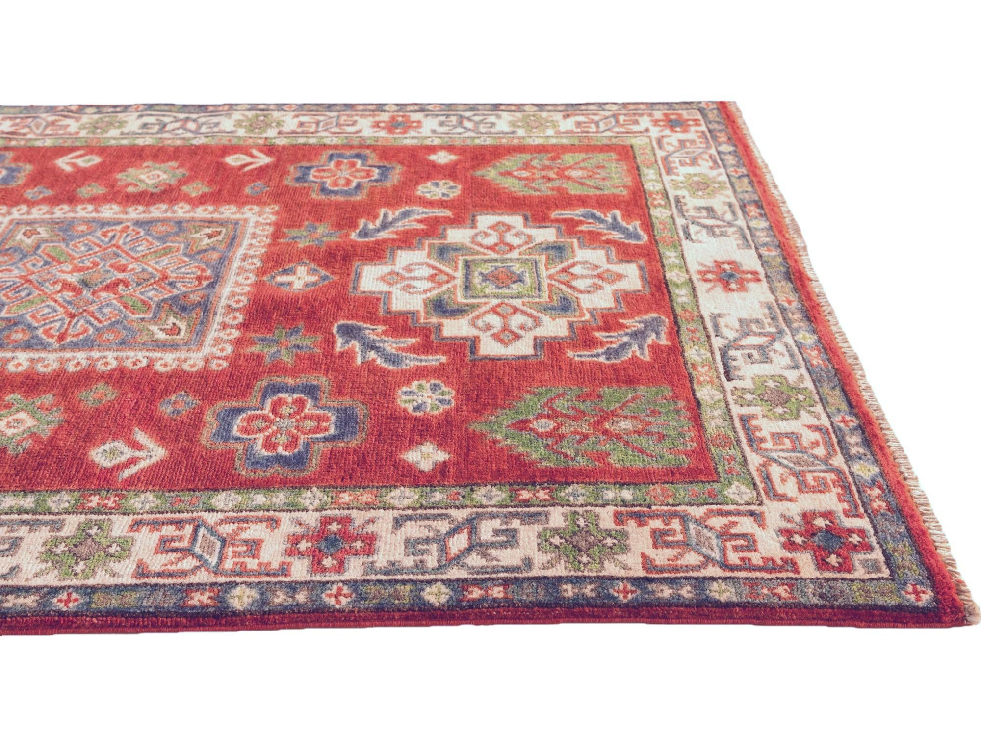 3' 5 x 4' 11 Hand Knotted Kazak Rug