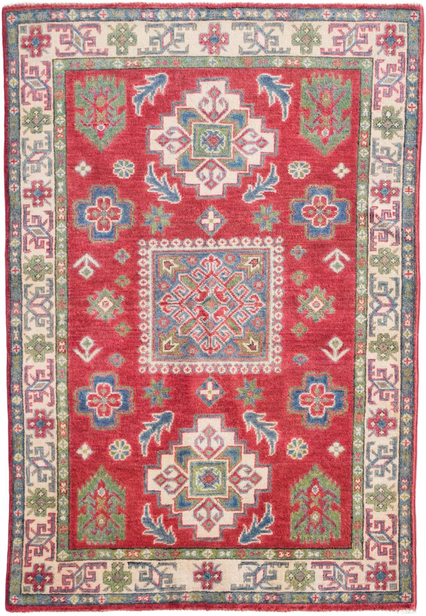 3' 5 x 4' 11 Hand Knotted Kazak Rug