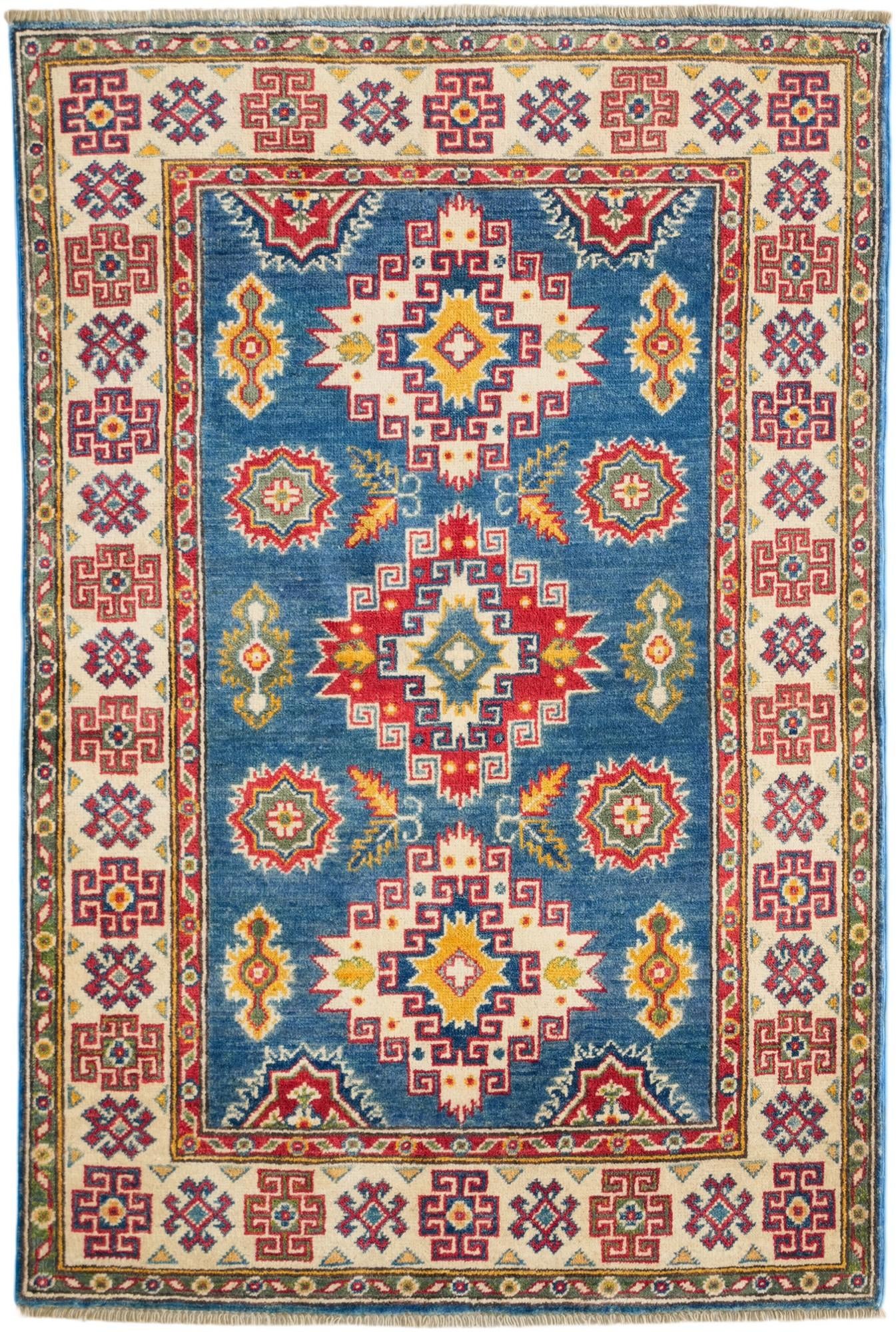 3' 4 x 5' Hand Knotted Kazak Rug