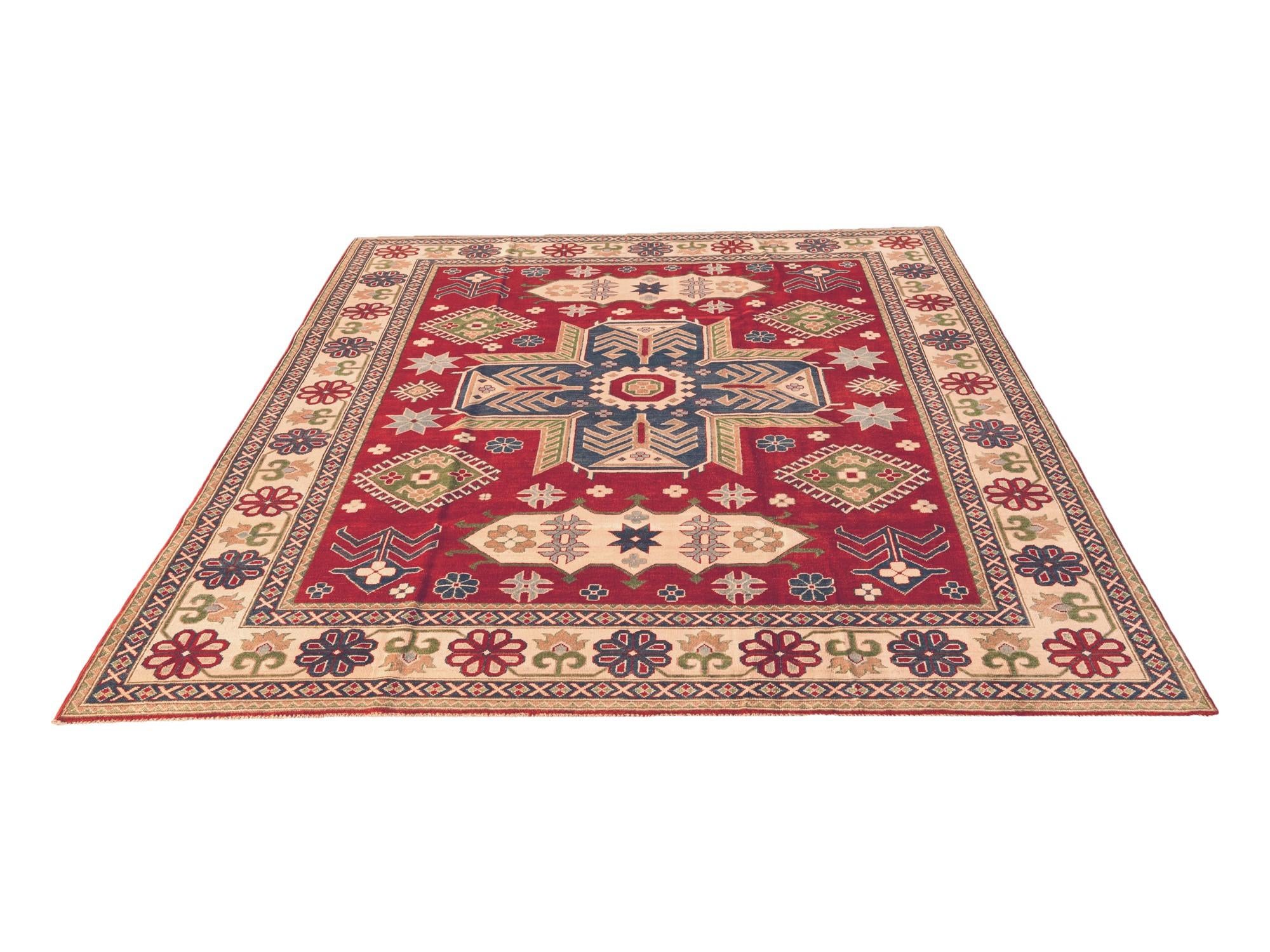 8' 1 x 9' 11 Hand Knotted Kazak Rug