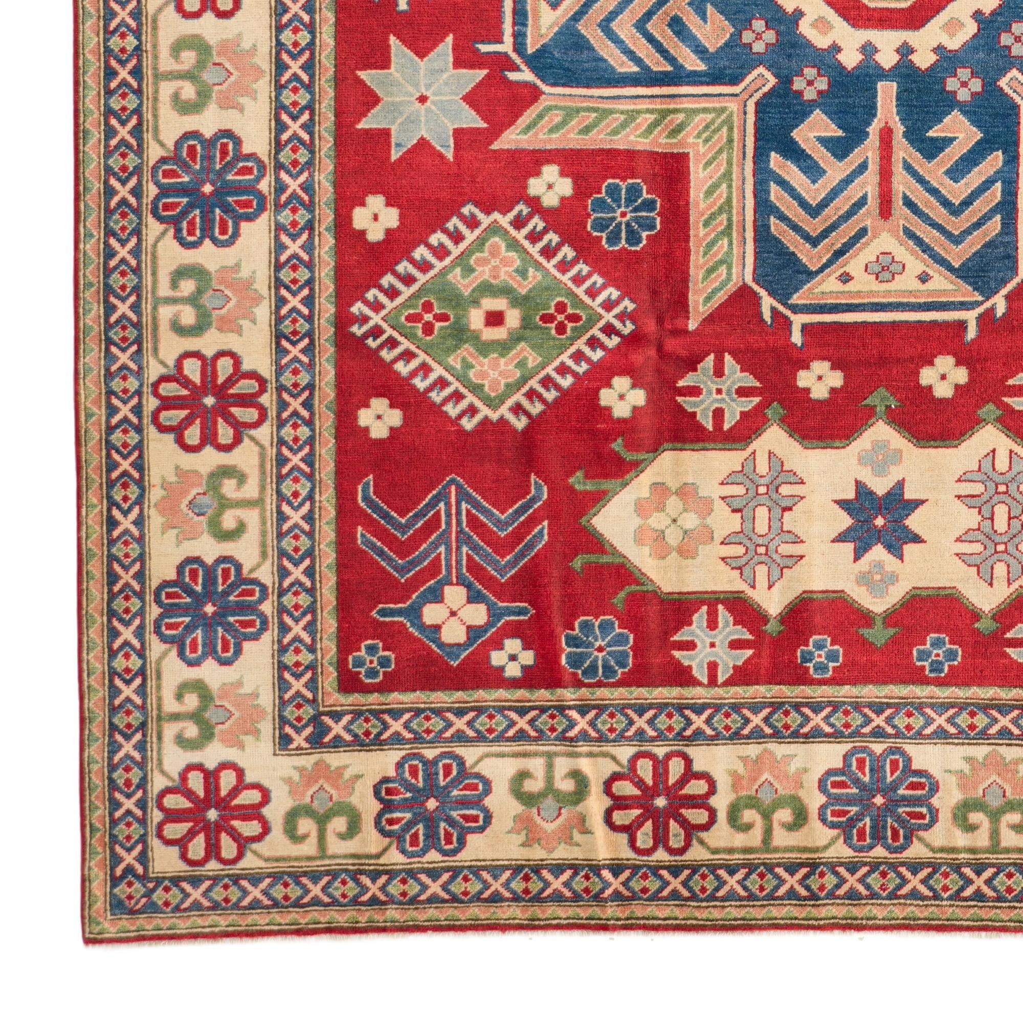 8' 1 x 9' 11 Hand Knotted Kazak Rug