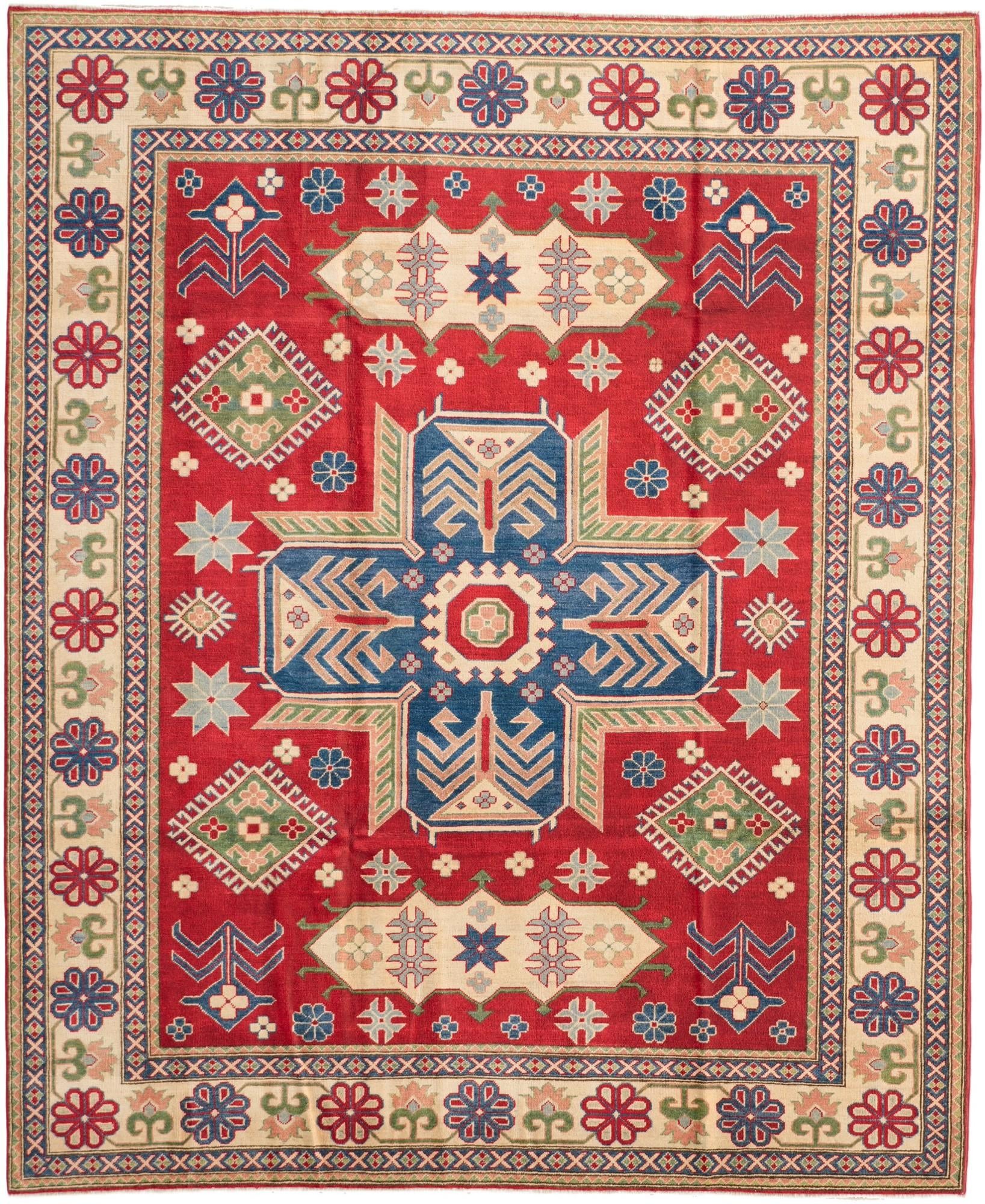 8' 1 x 9' 11 Hand Knotted Kazak Rug