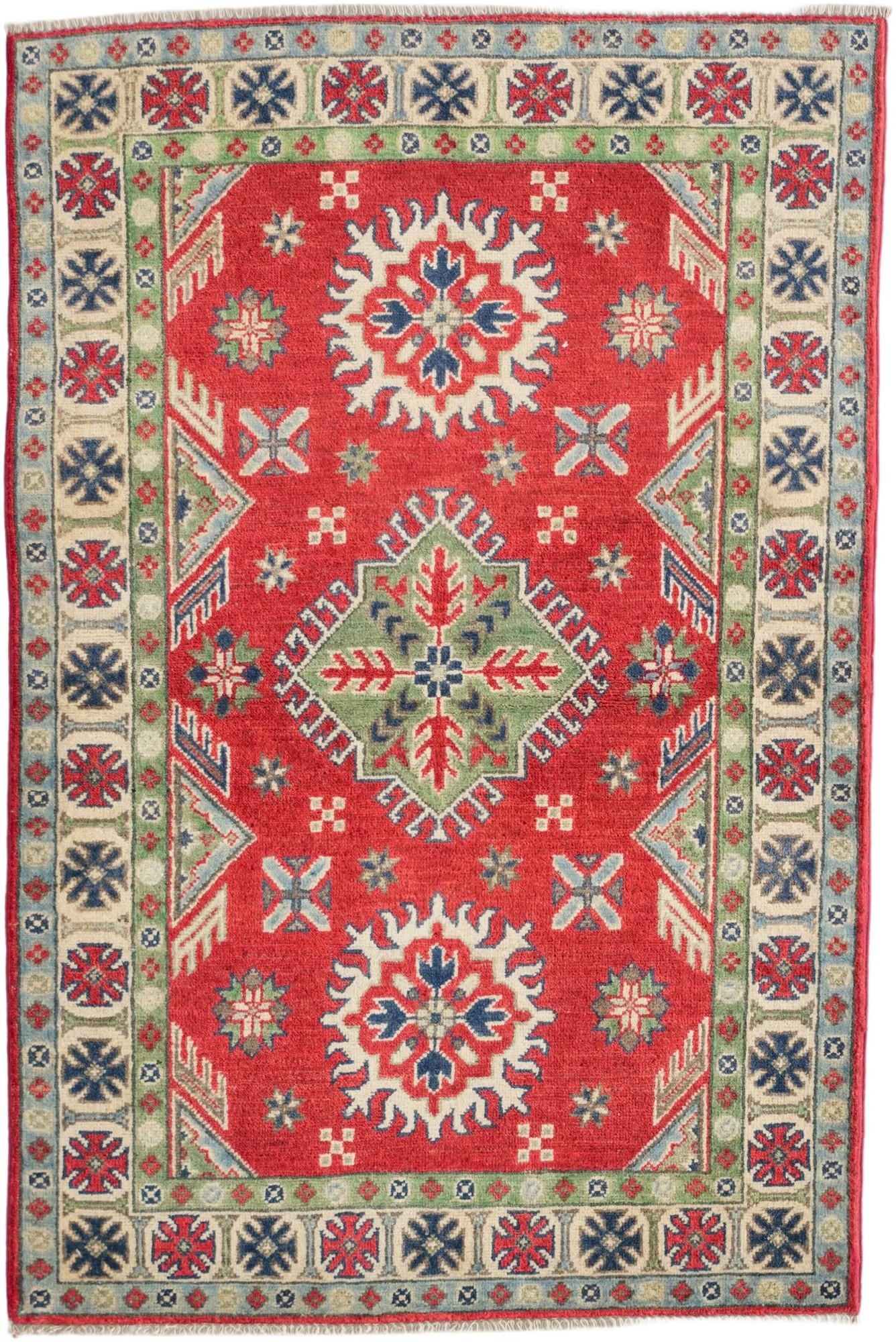 3' 3 x 4' 11 Hand Knotted Kazak Rug
