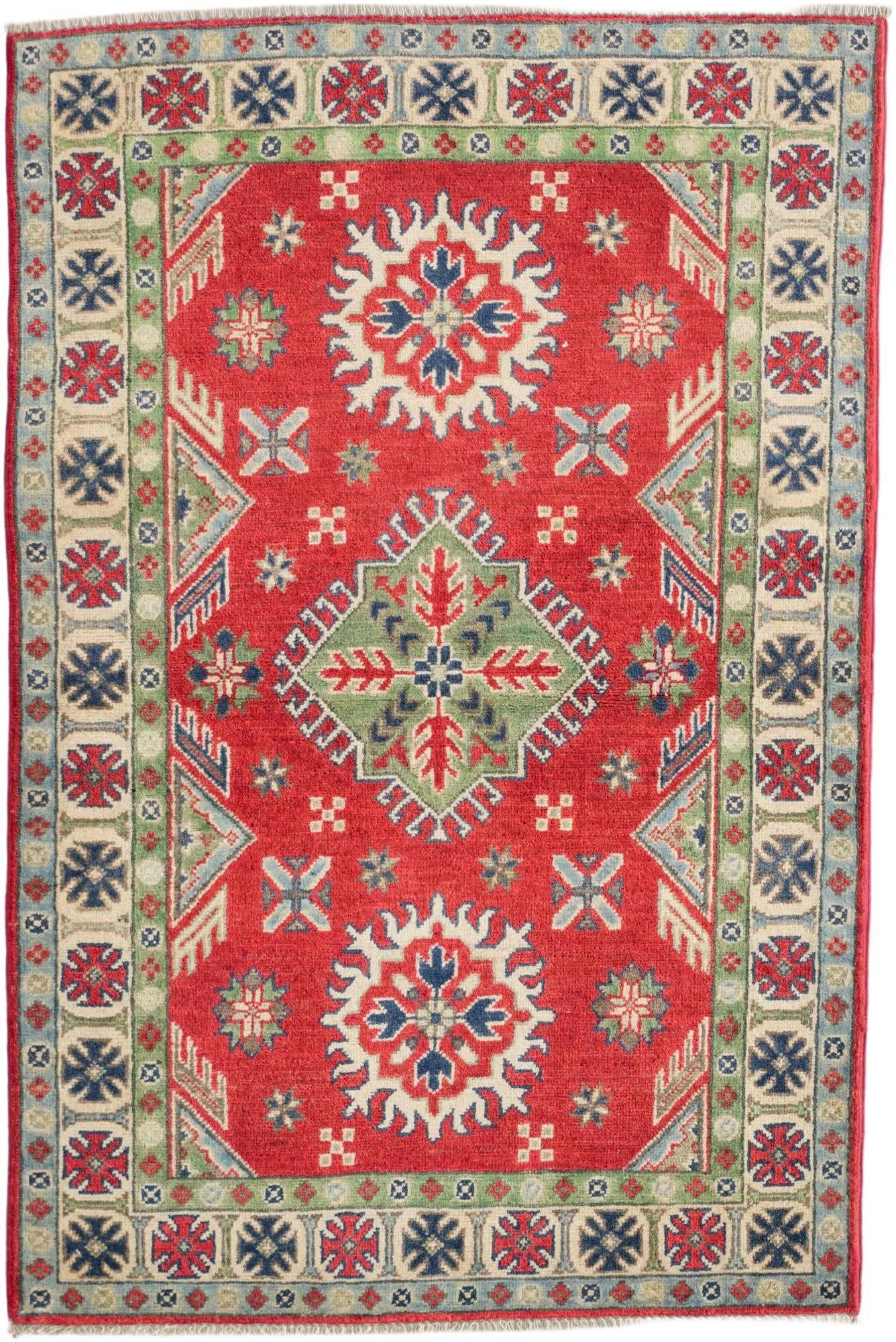 3' 3 x 4' 11 Hand Knotted Kazak Rug