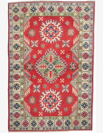 3' 3 x 4' 11 Hand Knotted Kazak Rug