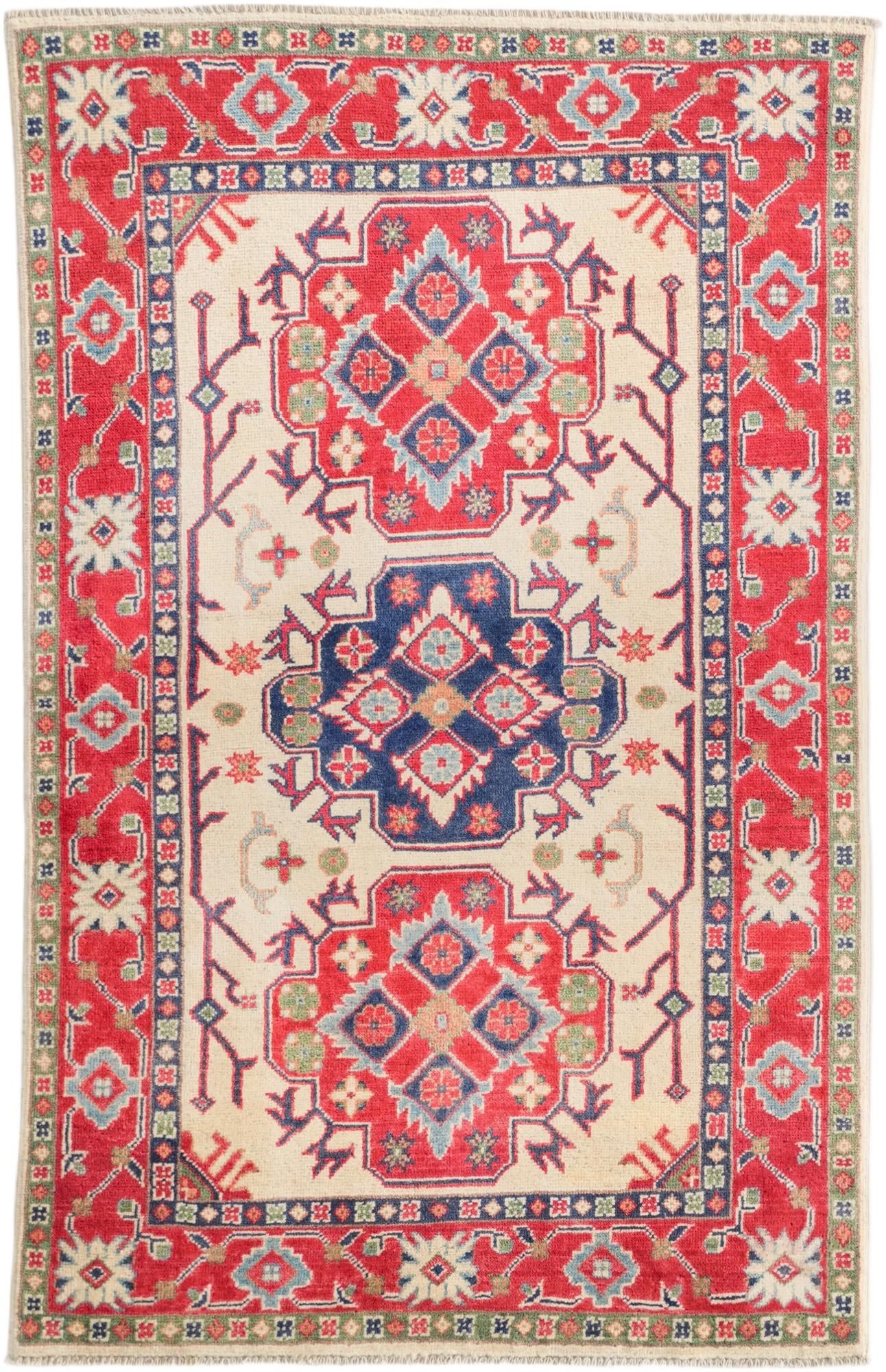 3' 3 x 5' Hand Knotted Kazak Rug