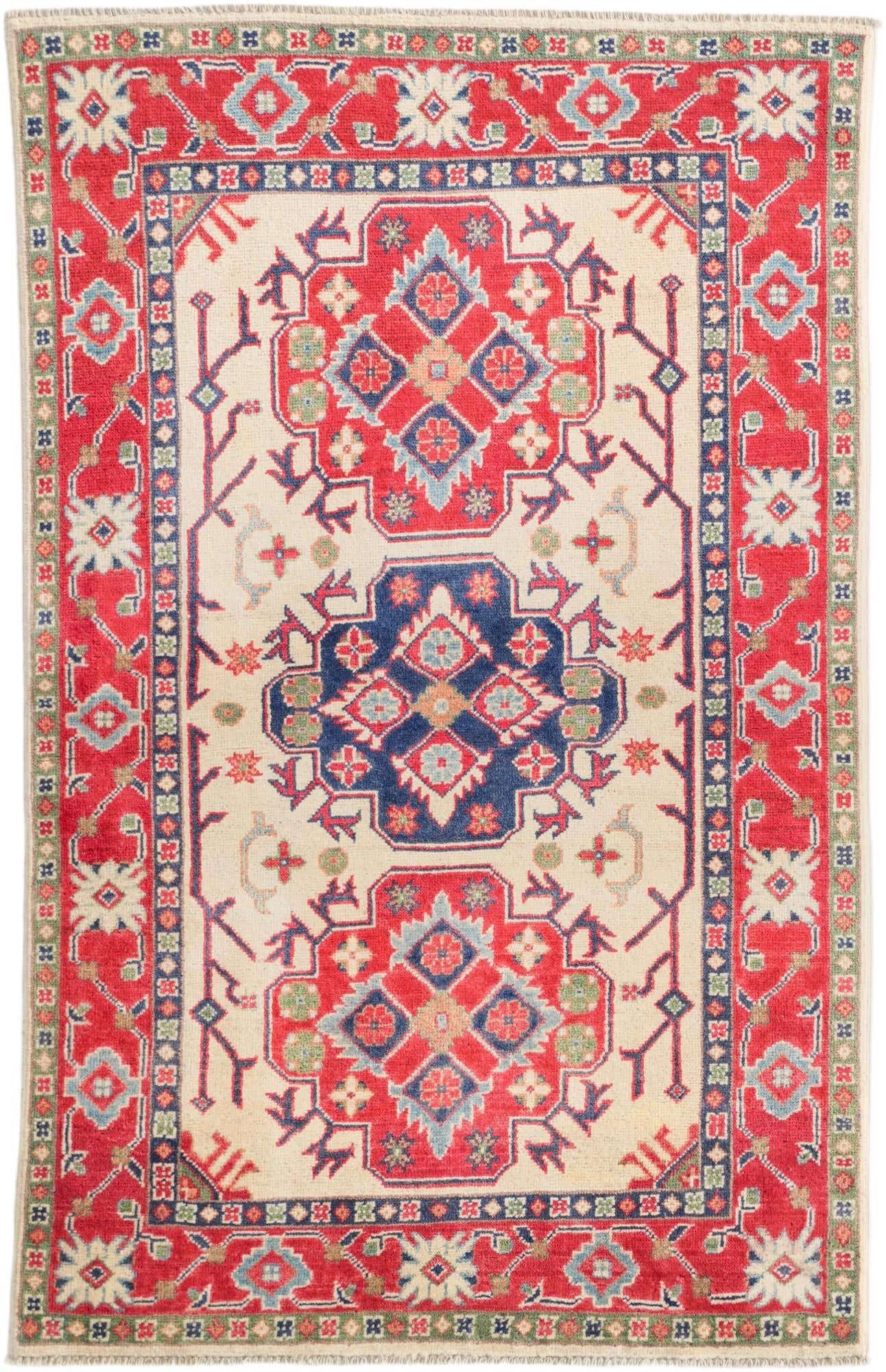 3' 3 x 5' Hand Knotted Kazak Rug