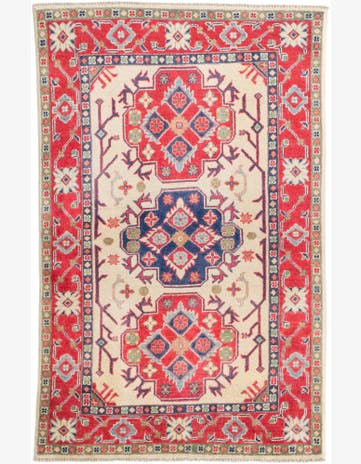 3' 3 x 5' Hand Knotted Kazak Rug