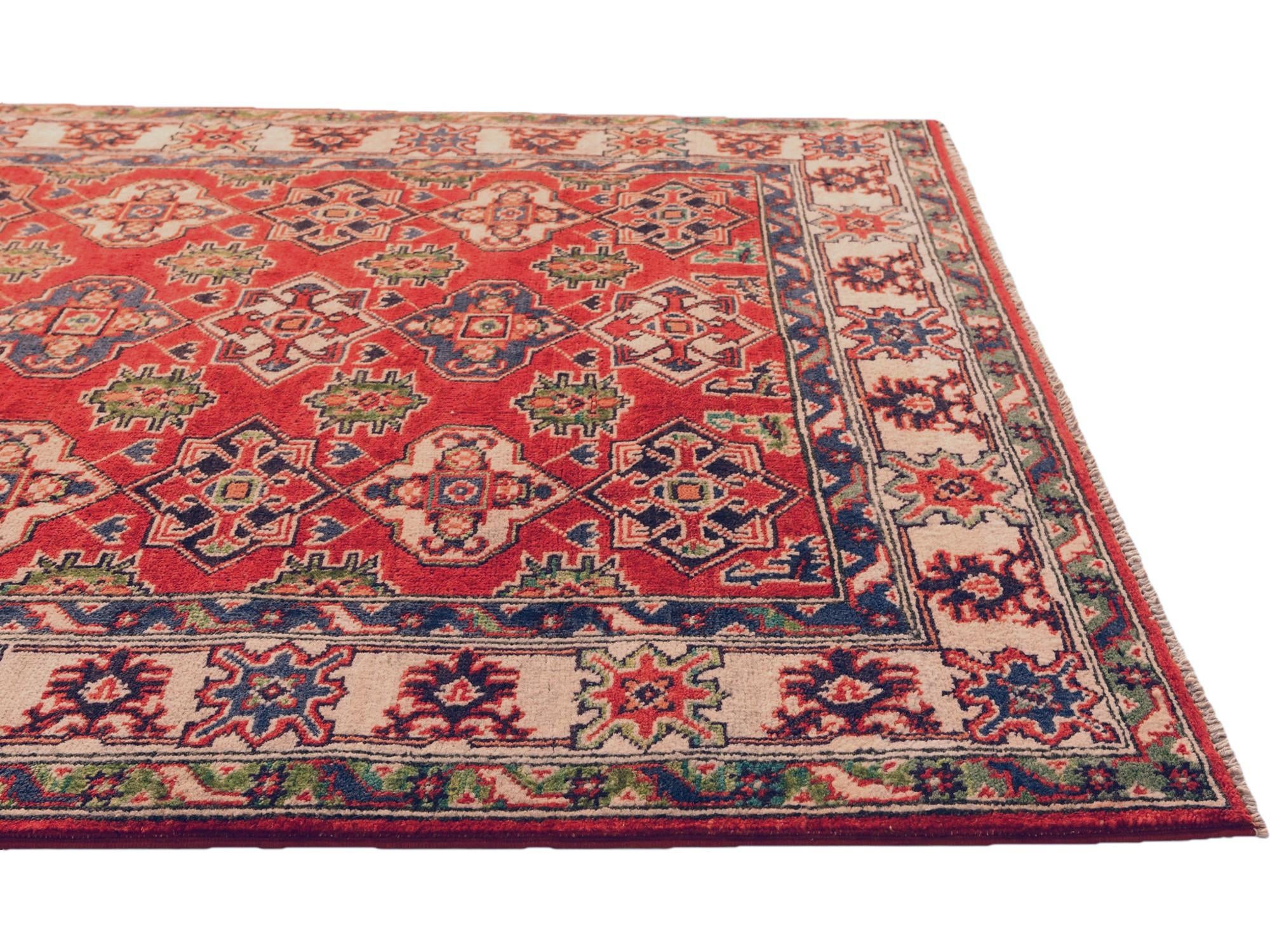 4' x 5' 10 Hand Knotted Kazak Rug