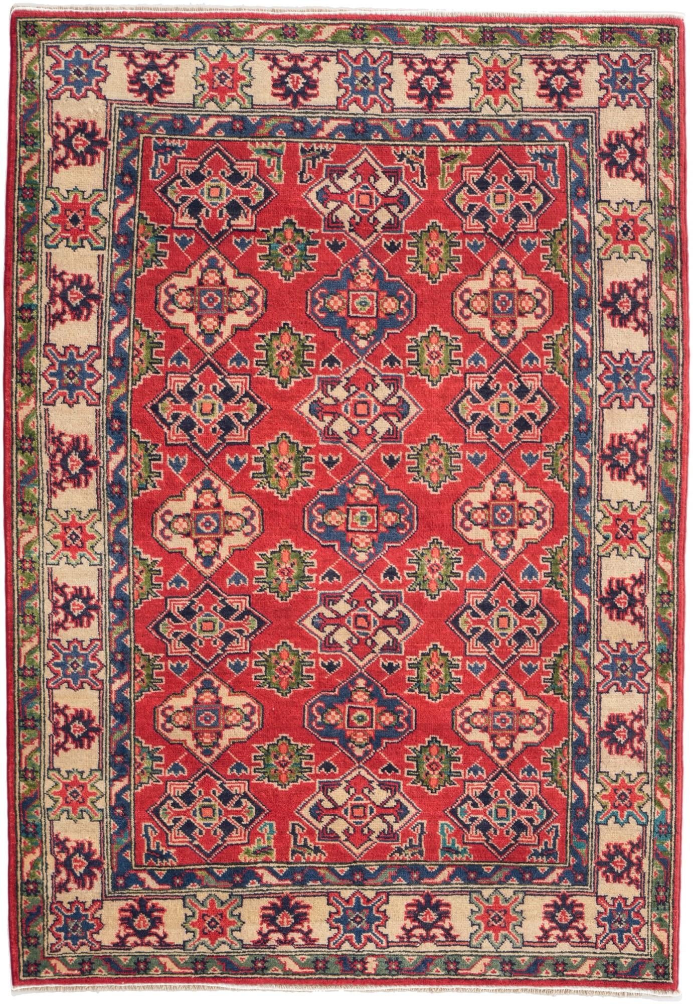 4' x 5' 10 Hand Knotted Kazak Rug