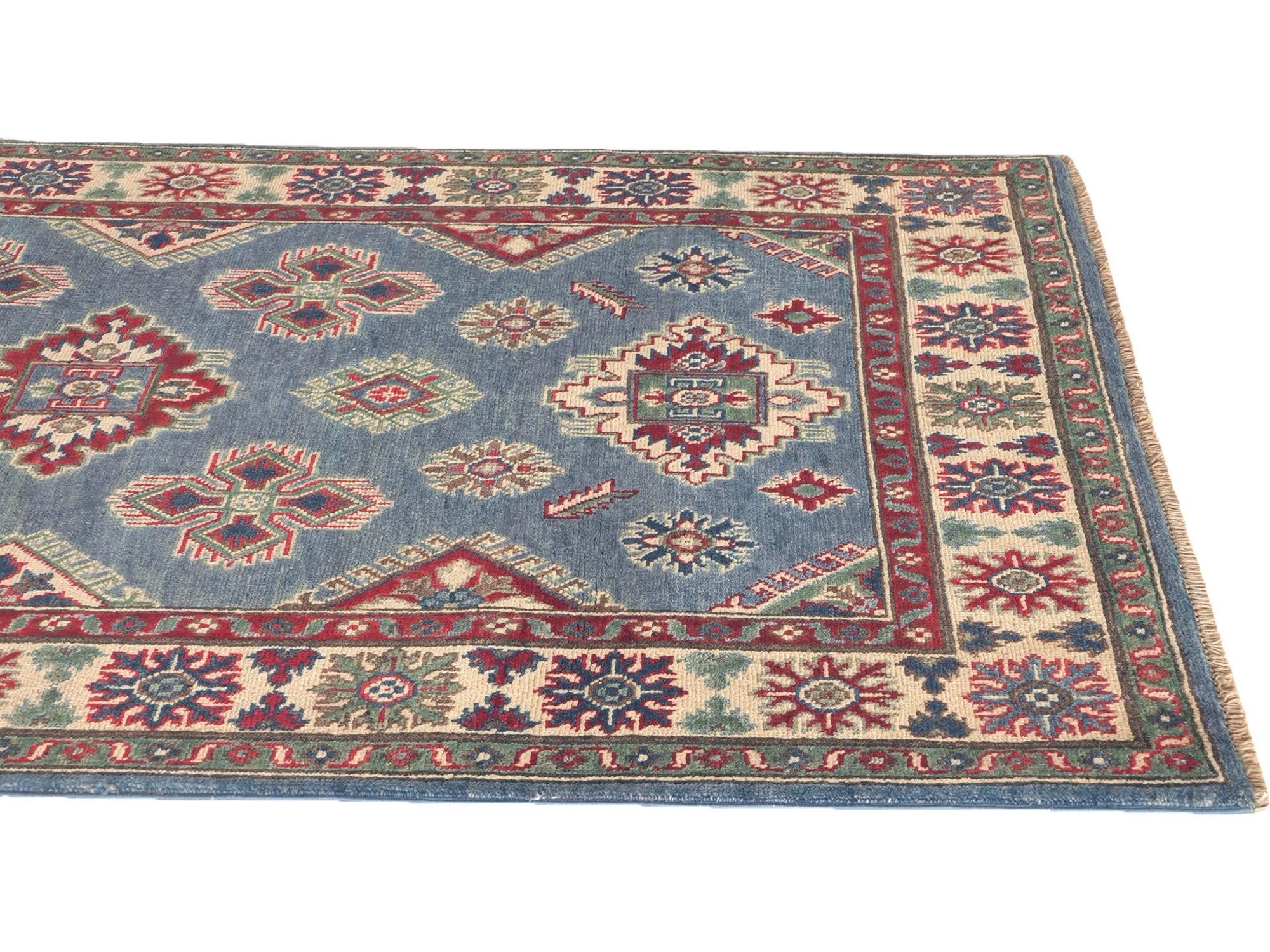 Detail image 6 of 10: 4' 1 x 6' 4 Hand Knotted Kazak Rug