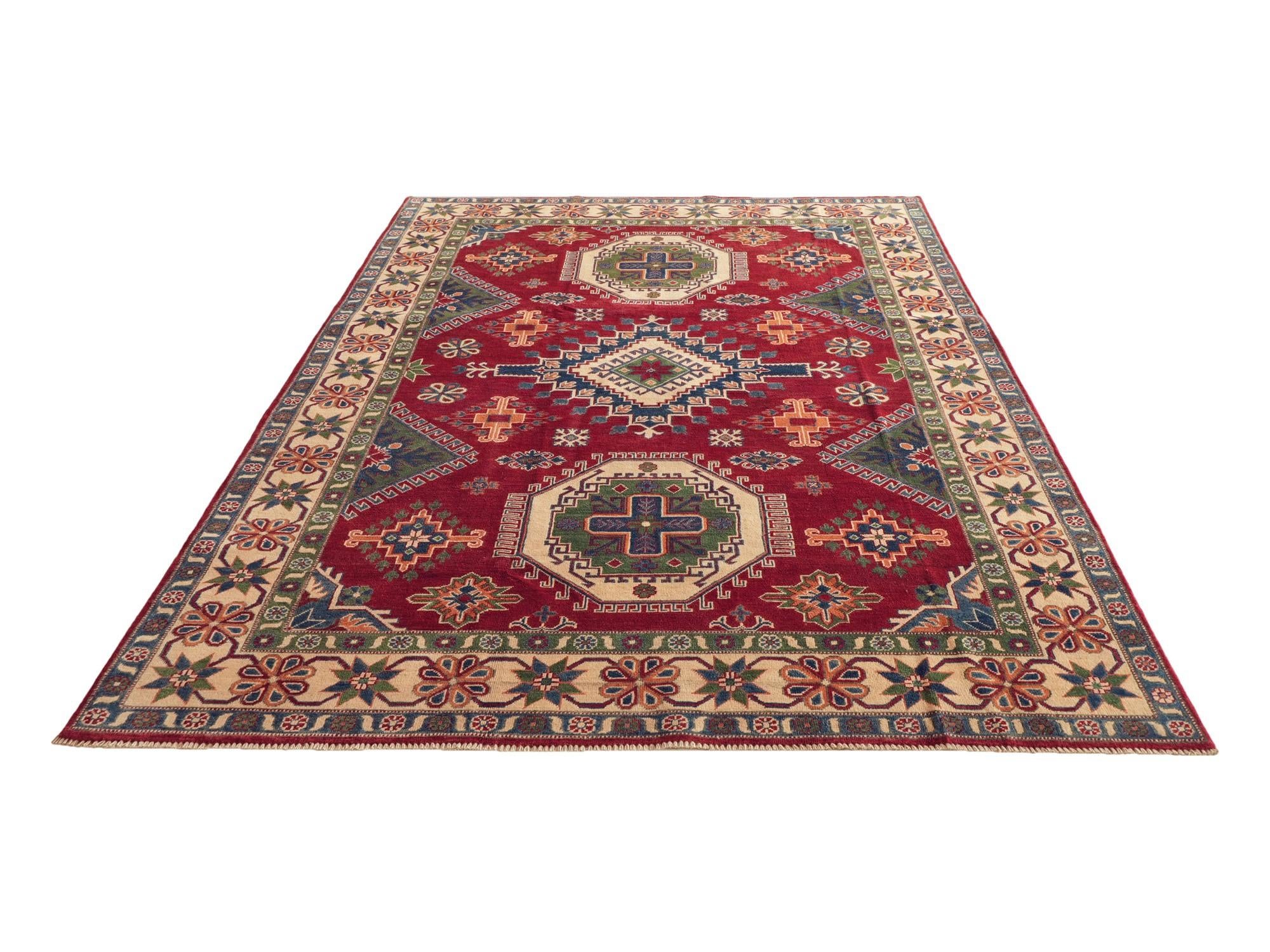Detail image 5 of 10: 6' 7 x 9' 10 Hand Knotted Kazak Rug