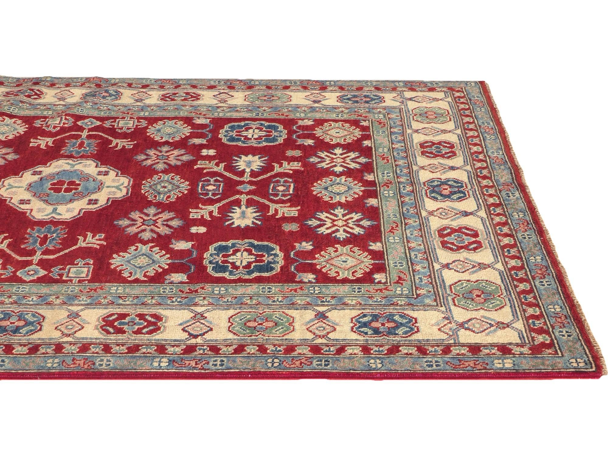 Detail image 6 of 10: 4' 11 x 6' 9 Hand Knotted Kazak Rug