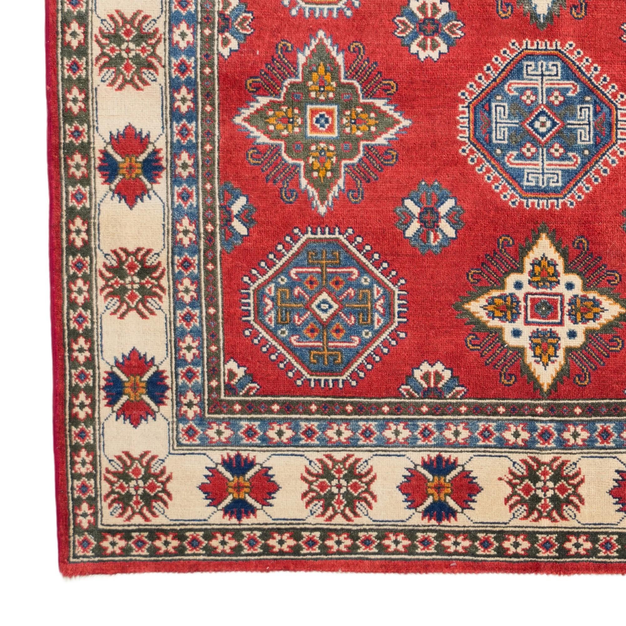 160cm x 215cm Hand Knotted Kazak Rug
