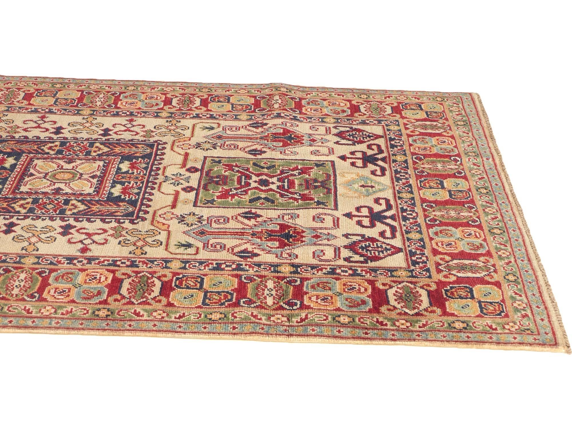 Detail image 6 of 12: 4' x 5' 11 Hand Knotted Kazak Rug