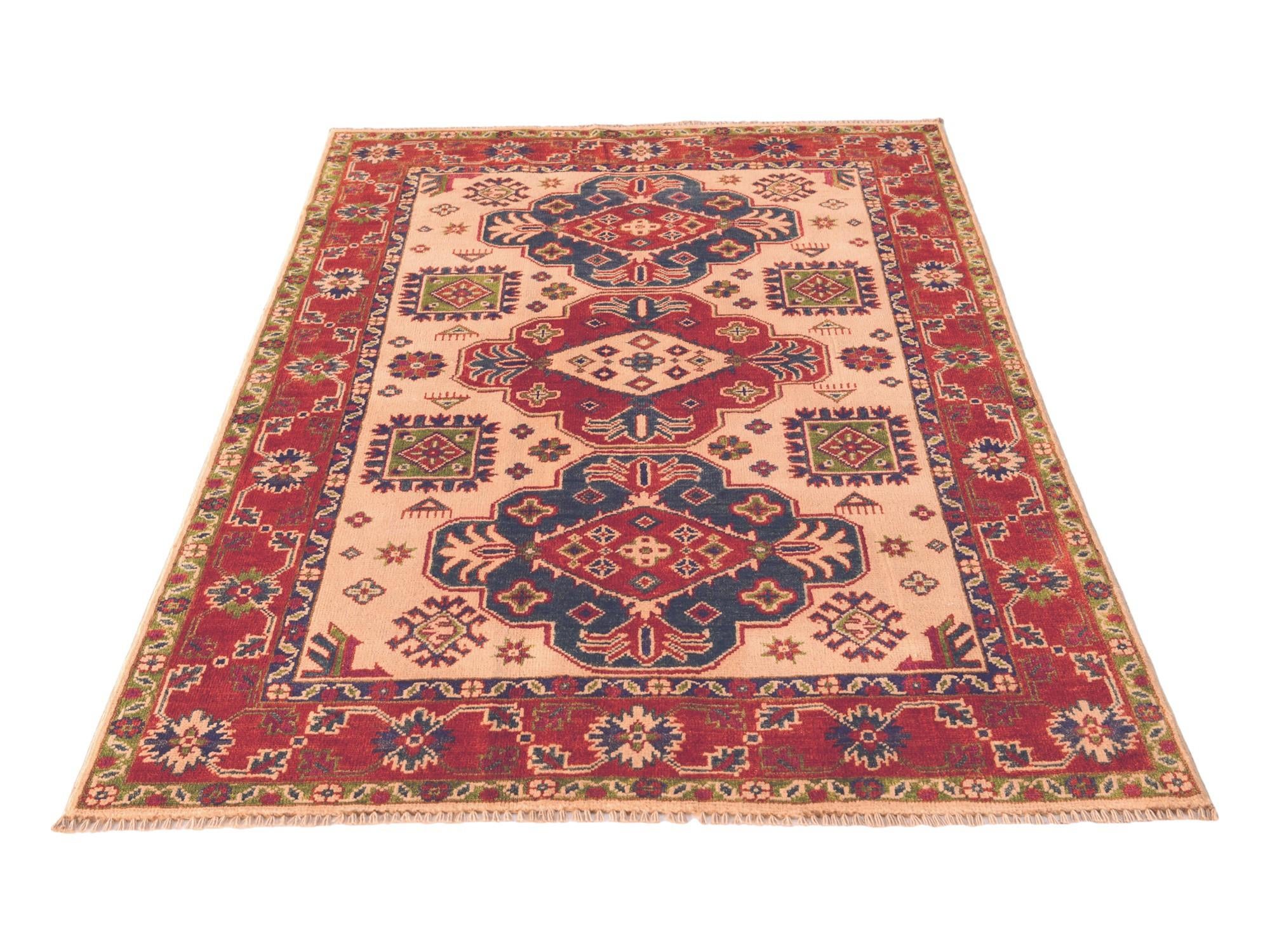 3' 11 x 5' 4 Hand Knotted Kazak Rug