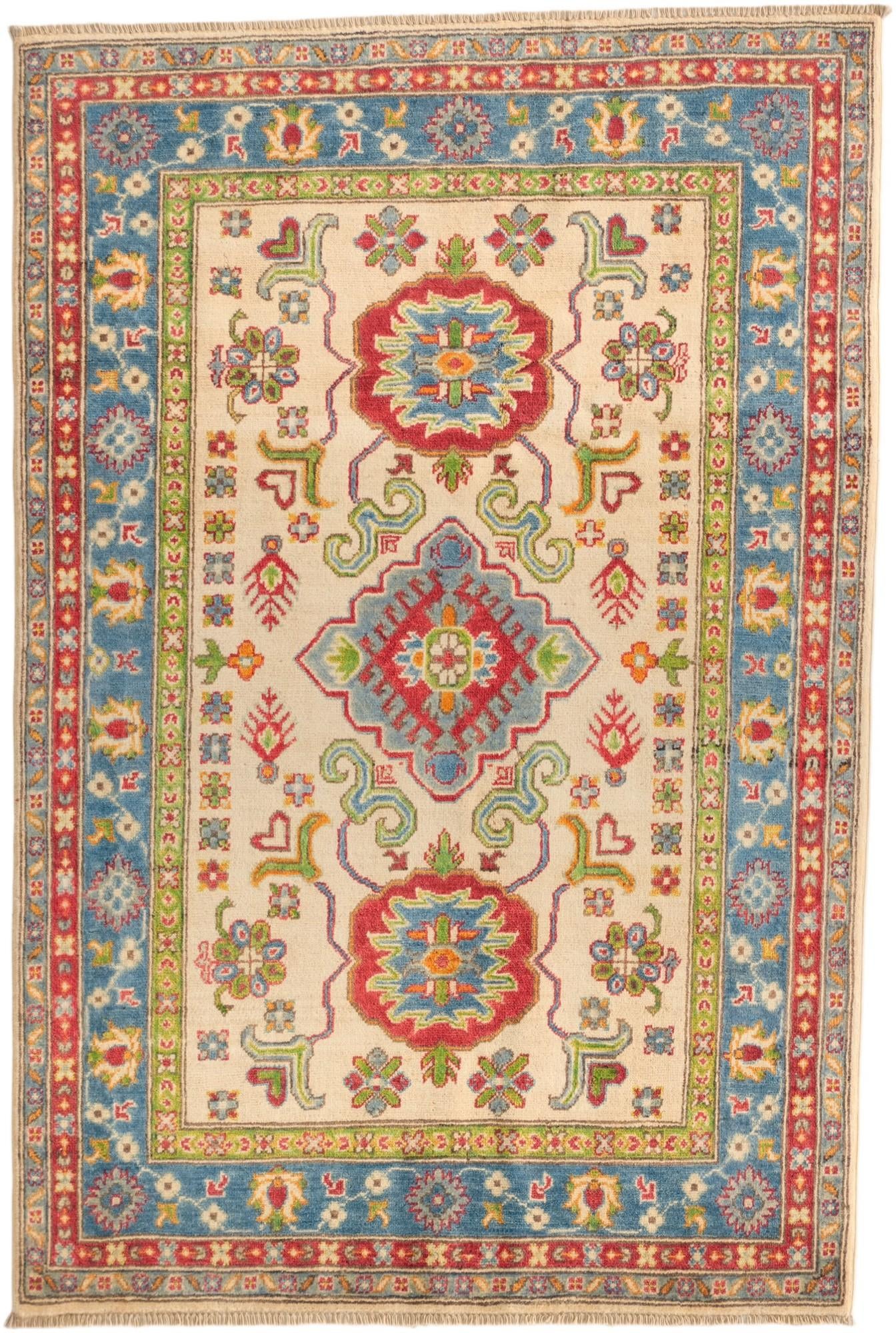 3' 11 x 5' 10 Hand Knotted Kazak Rug