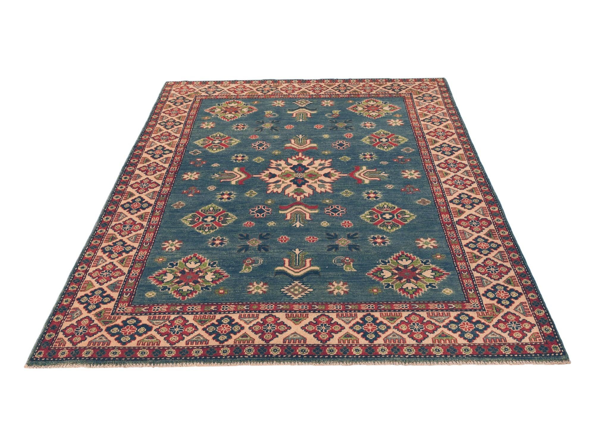5' 1 x 6' 9 Hand Knotted Kazak Rug