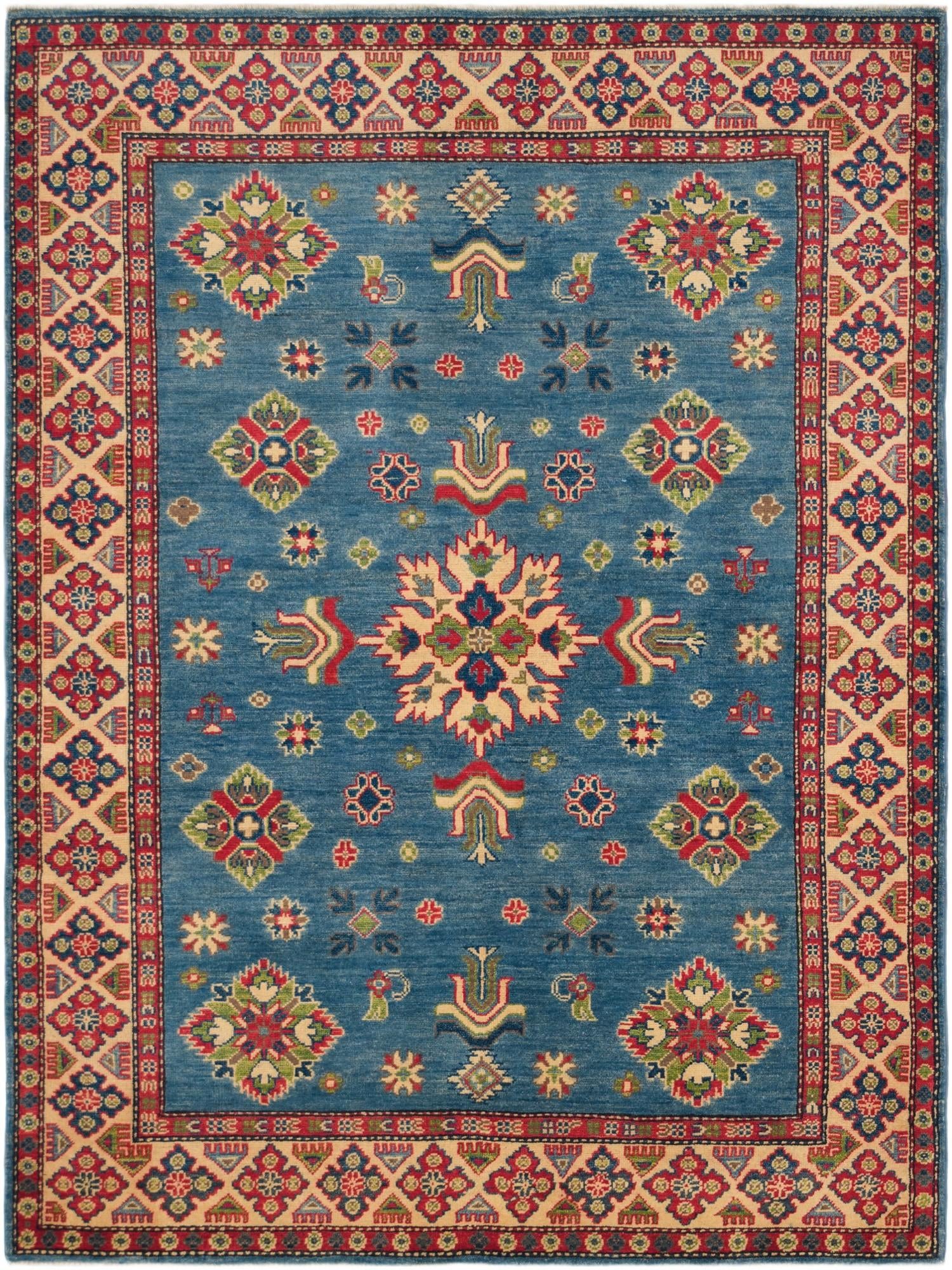 5' 1 x 6' 9 Hand Knotted Kazak Rug