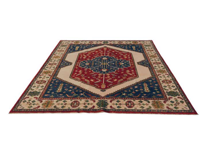 7' 11 x 9' 11 Hand Knotted Kazak Rug