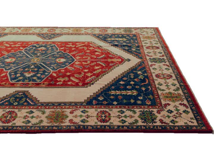 7' 11 x 9' 11 Hand Knotted Kazak Rug