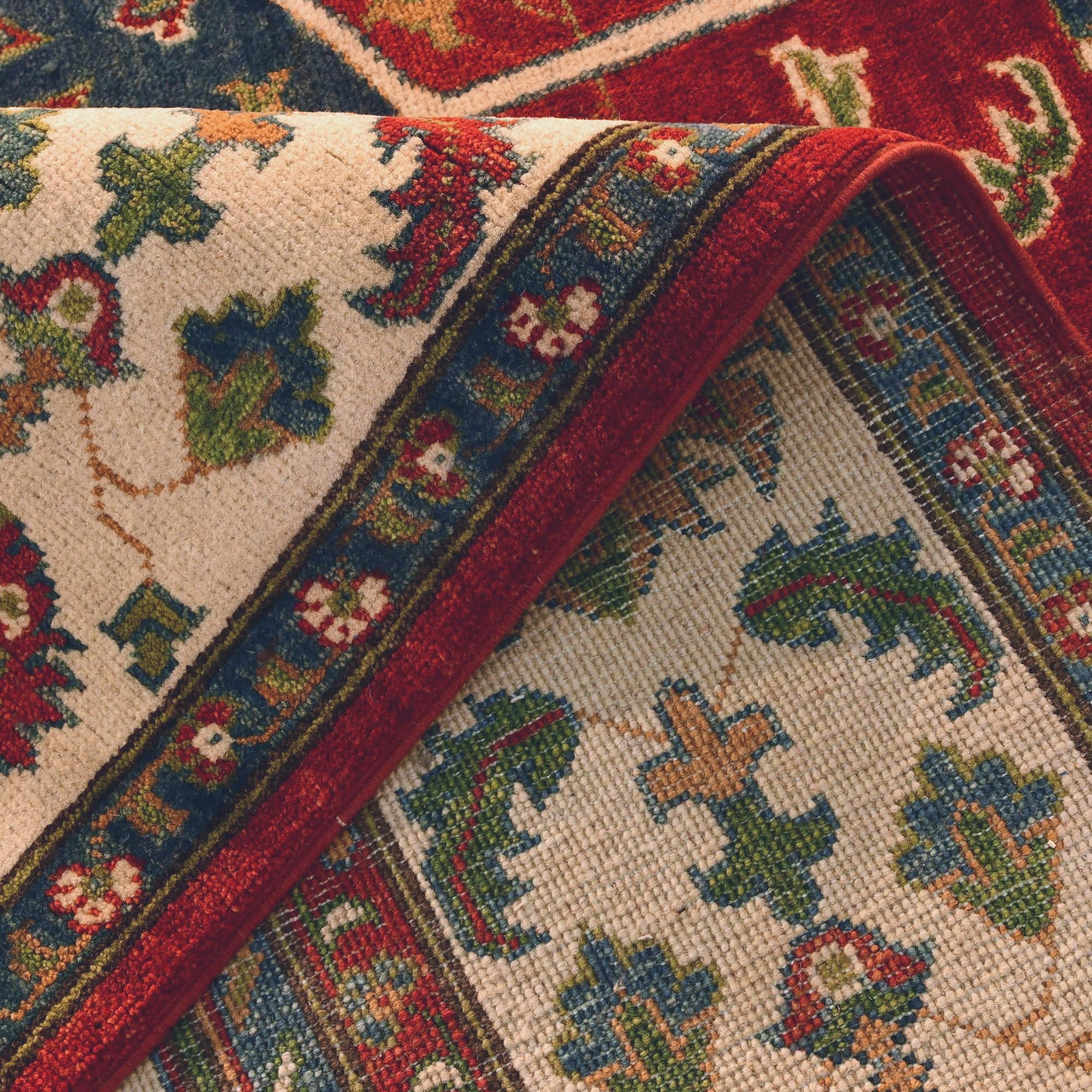 7' 11 x 9' 11 Hand Knotted Kazak Rug