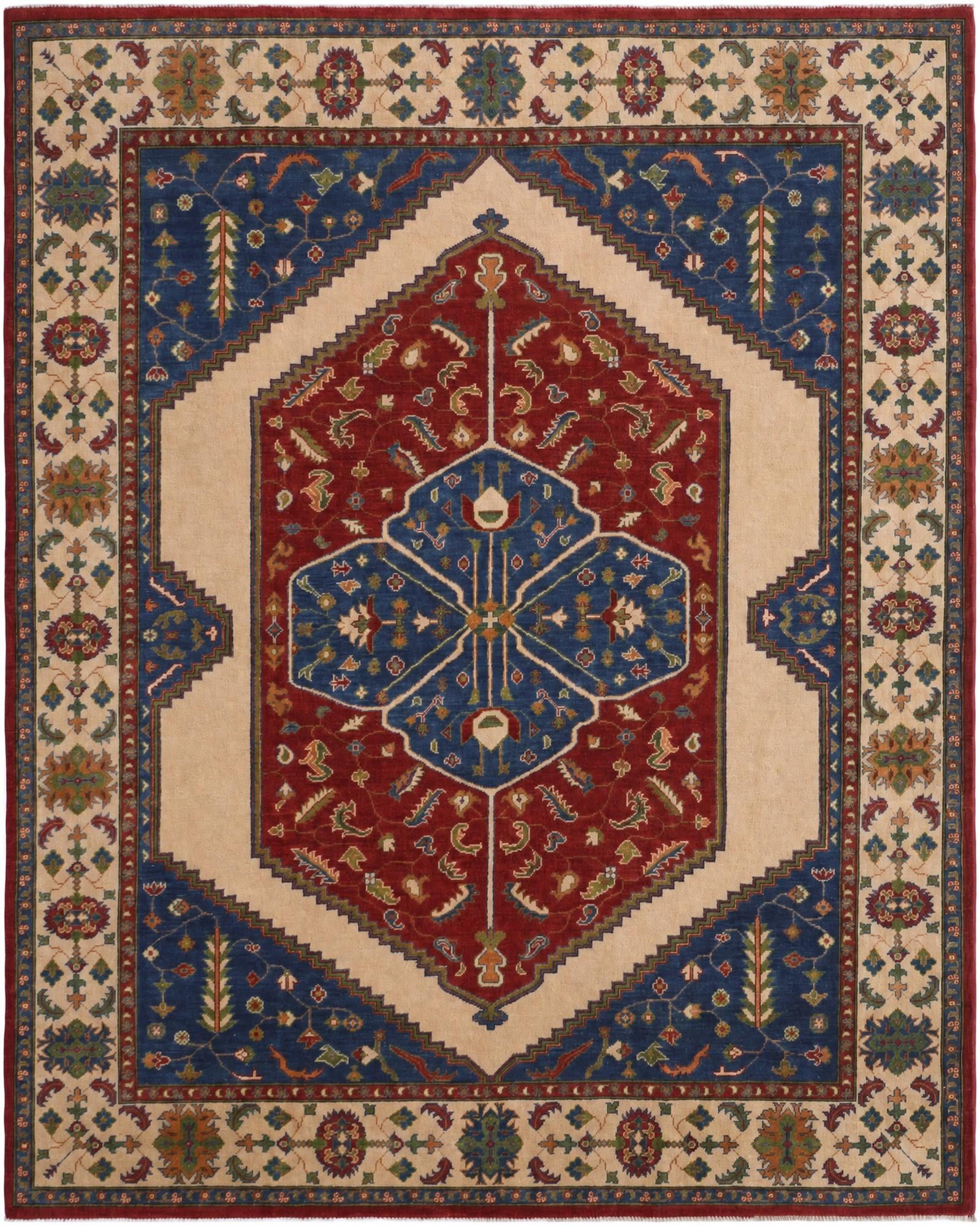 7' 11 x 9' 11 Hand Knotted Kazak Rug