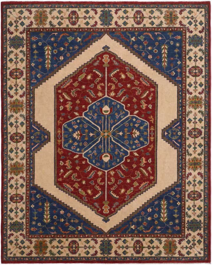 7' 11 x 9' 11 Hand Knotted Kazak Rug