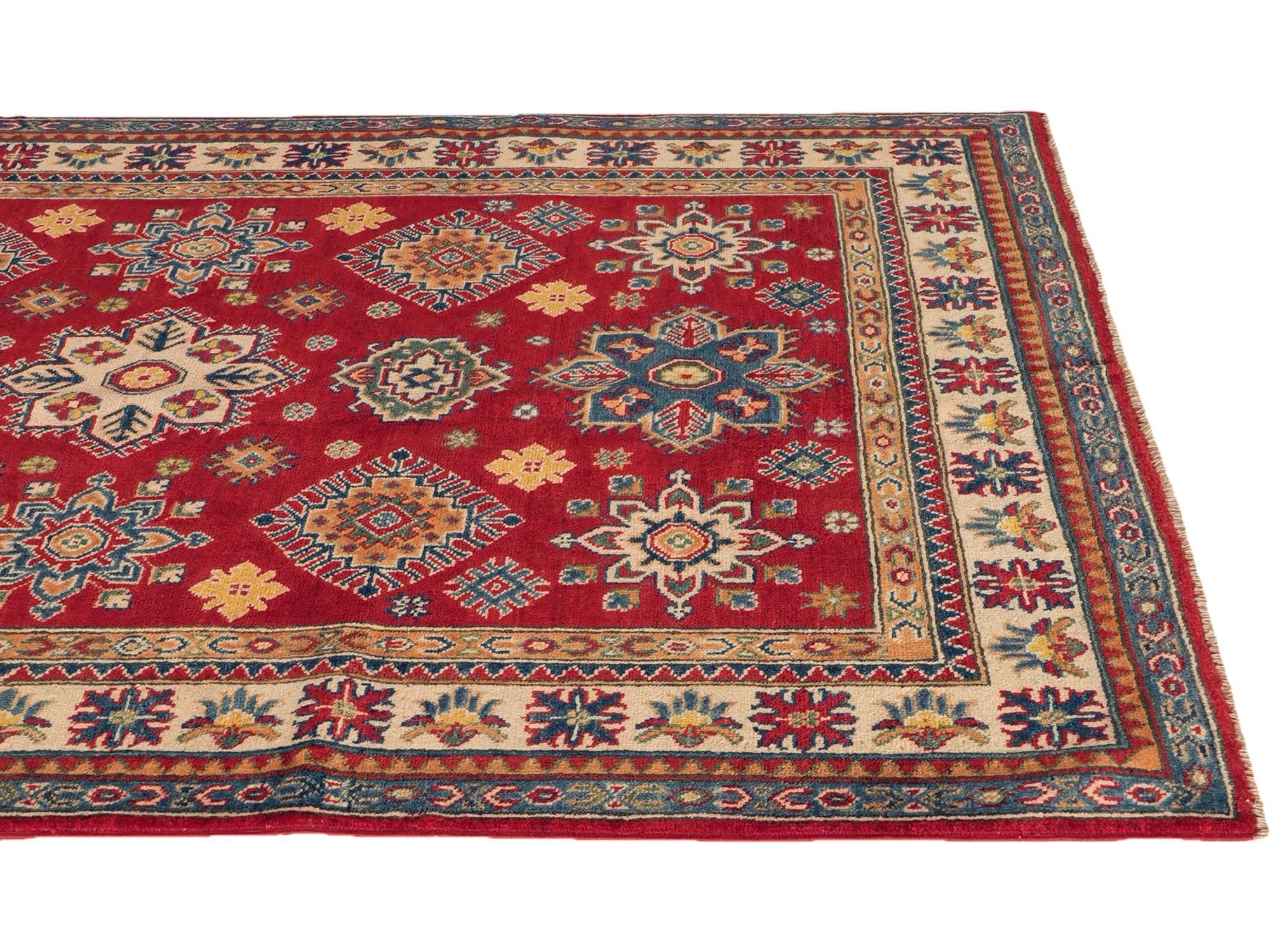 Detail image 6 of 12: 5' 1 x 6' 11 Hand Knotted Kazak Rug