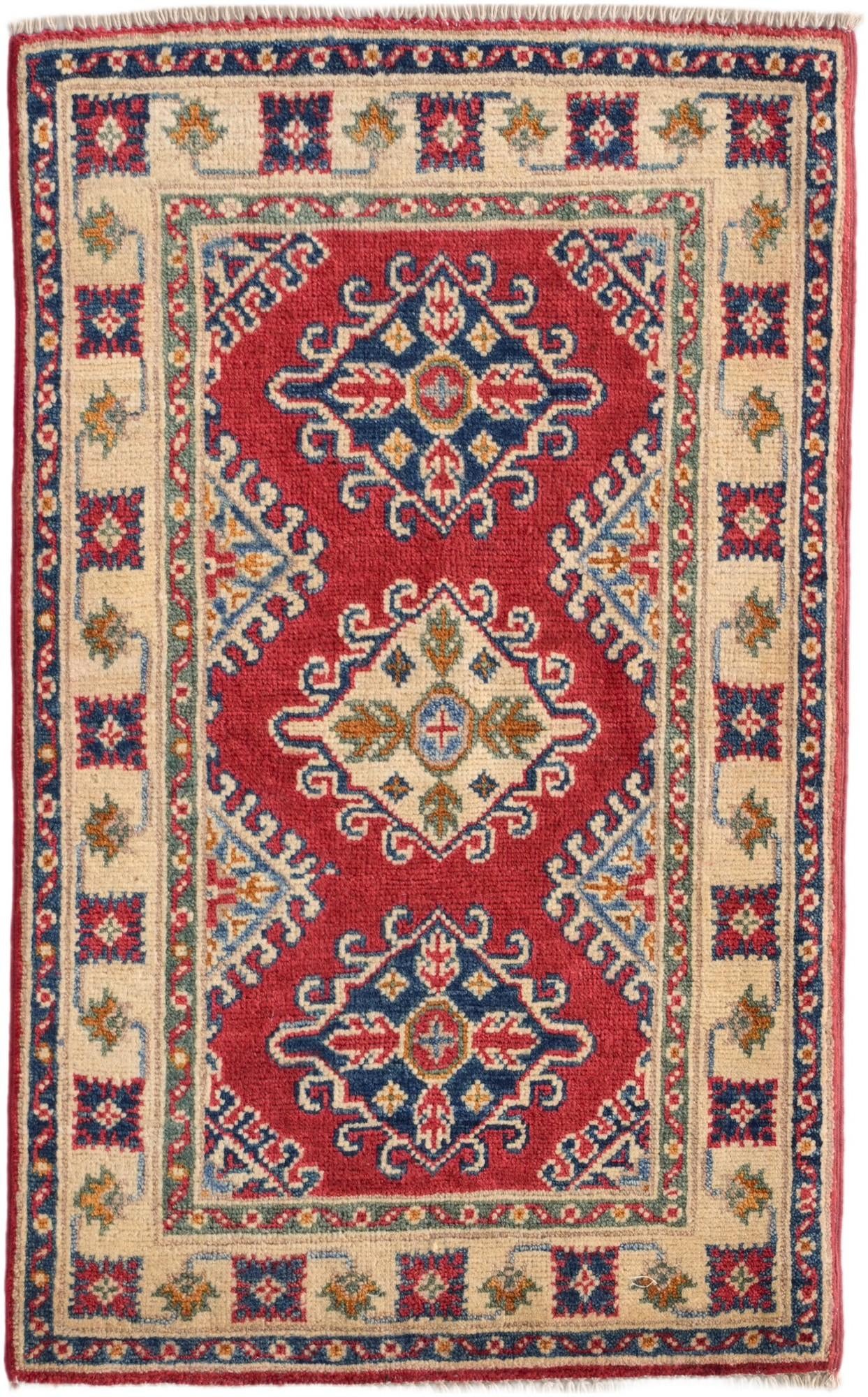 2' x 3' 3 Hand Knotted Kazak Rug