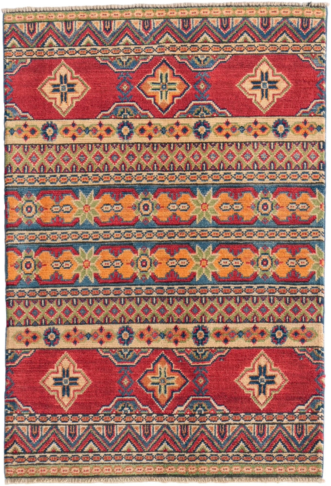 2' 9 x 4' Hand Knotted Kazak Rug