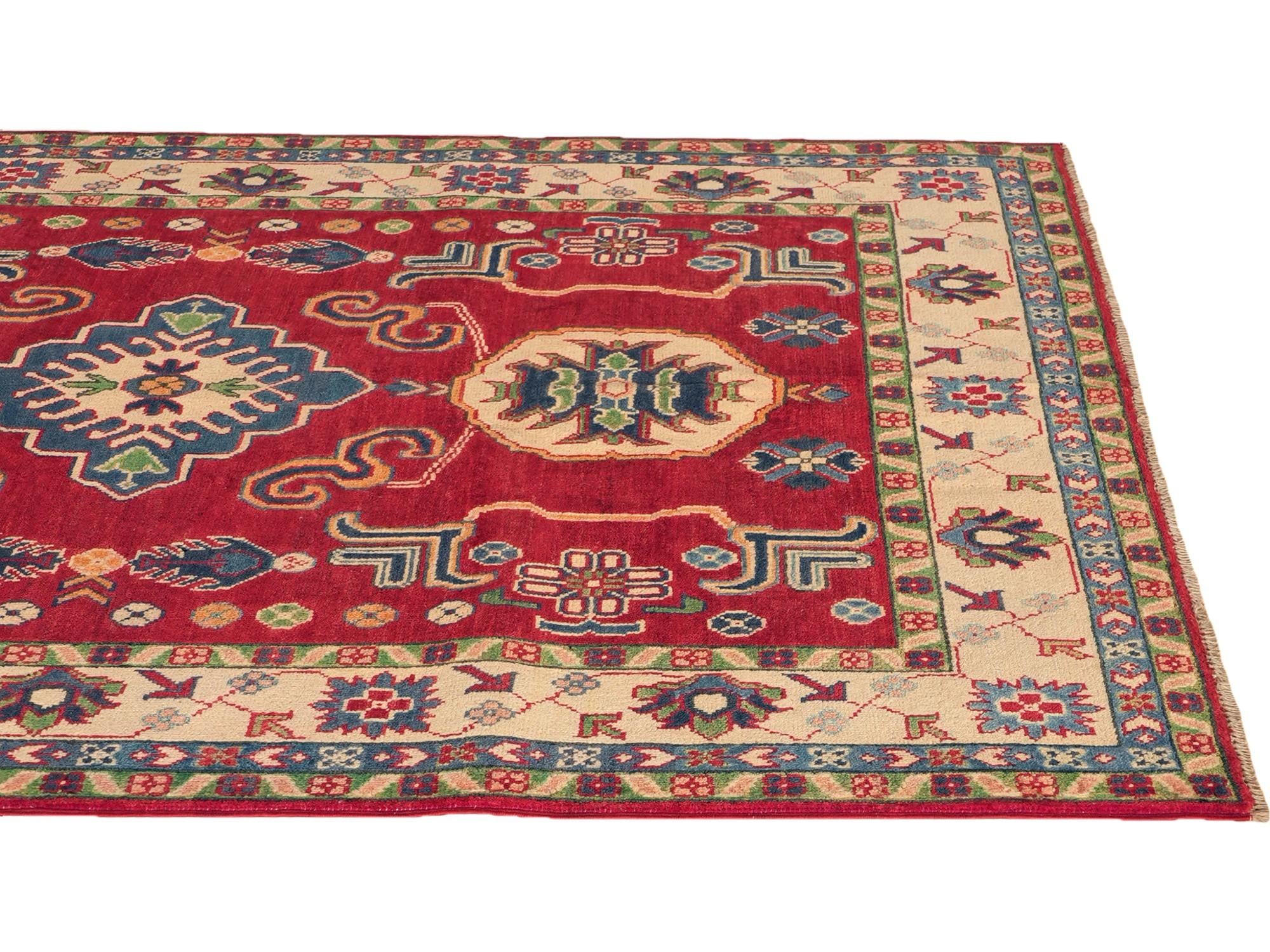 Detail image 6 of 12: 5' 1 x 6' 8 Hand Knotted Kazak Rug