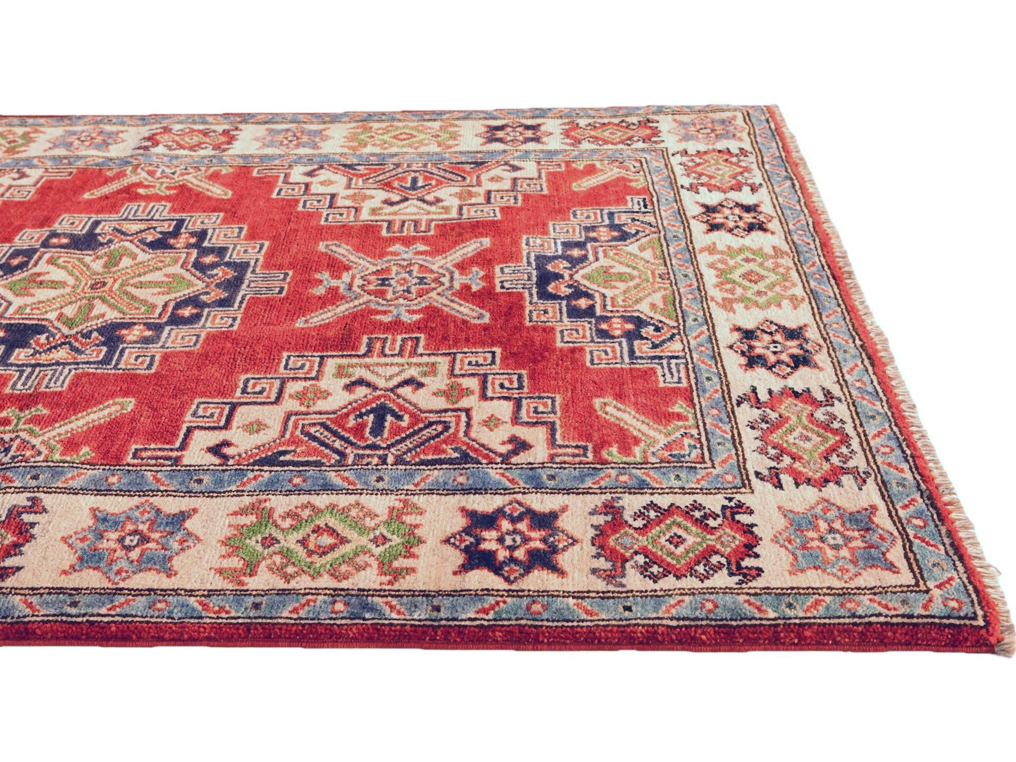 3' 5 x 5' 2 Hand Knotted Kazak Rug